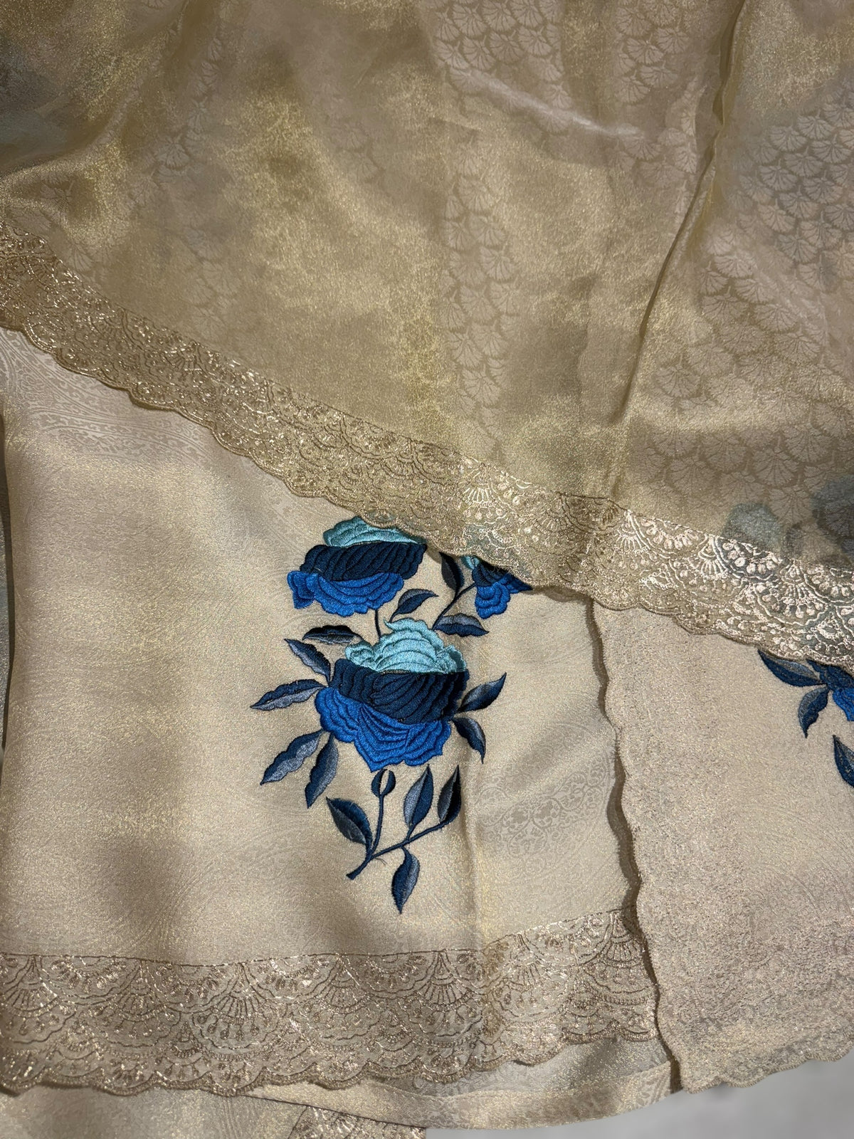 Ivory Banarasi brocade Tissue