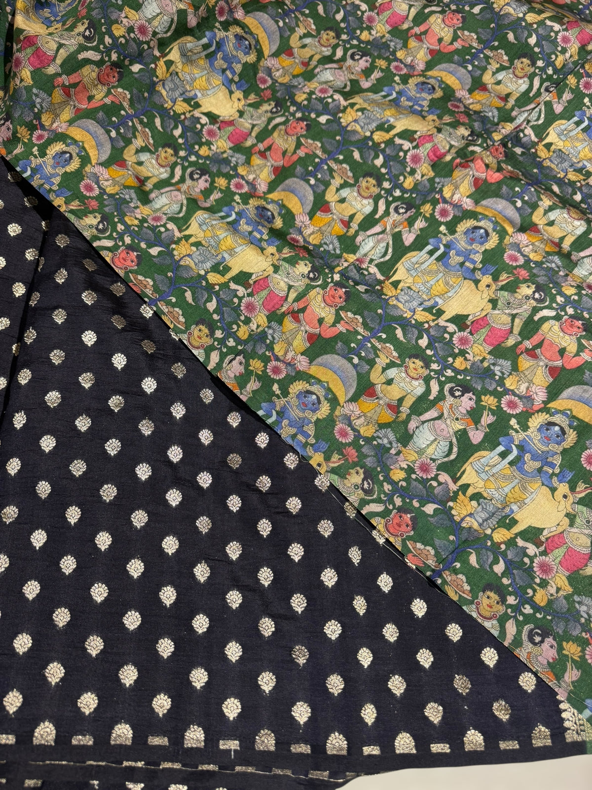 Black chiniya silk Saree