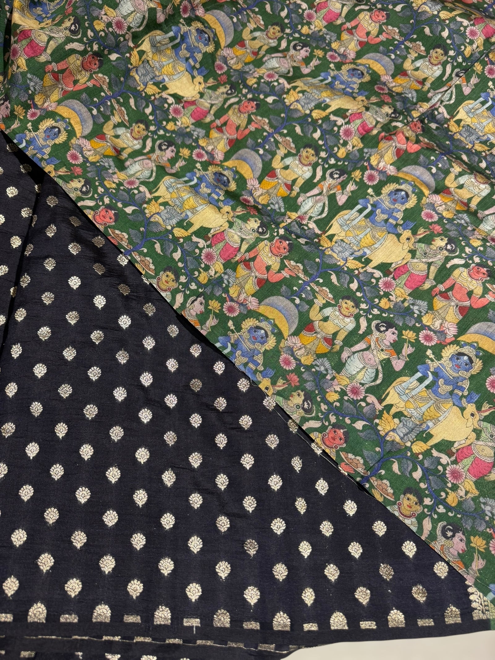 Black chiniya silk Saree