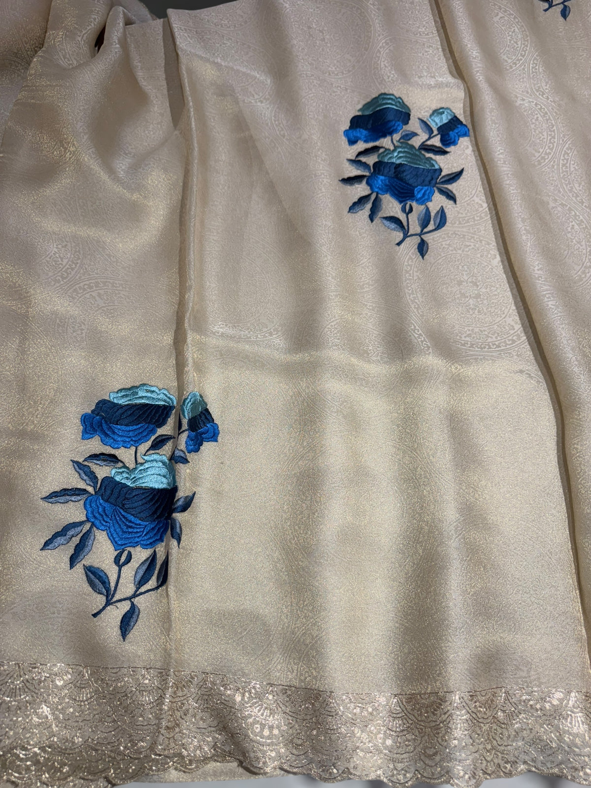 Ivory Banarasi brocade Tissue