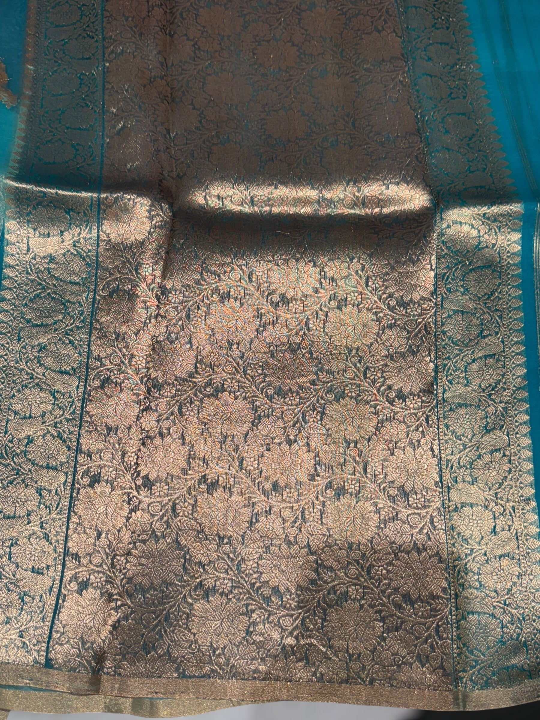 Kora Banarasi Saree in half & half style