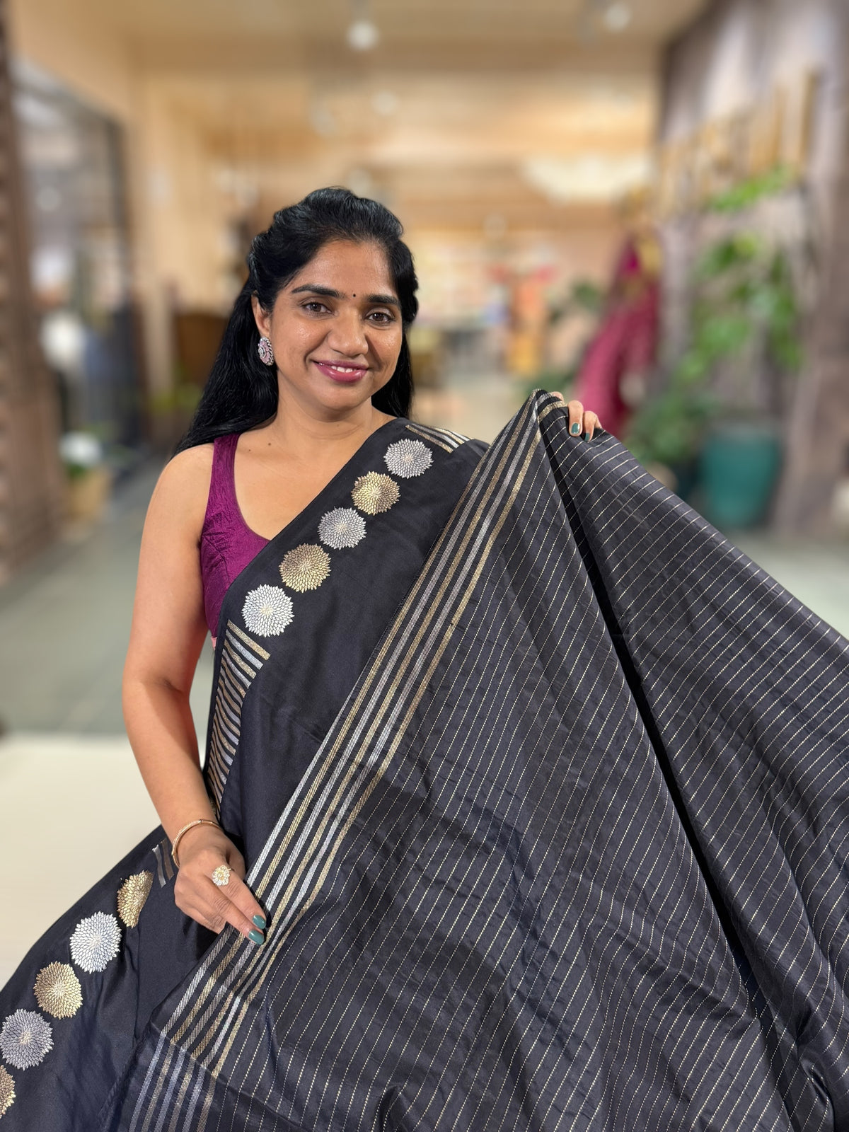 Black Designer Banarasi Ektara Silk Saree