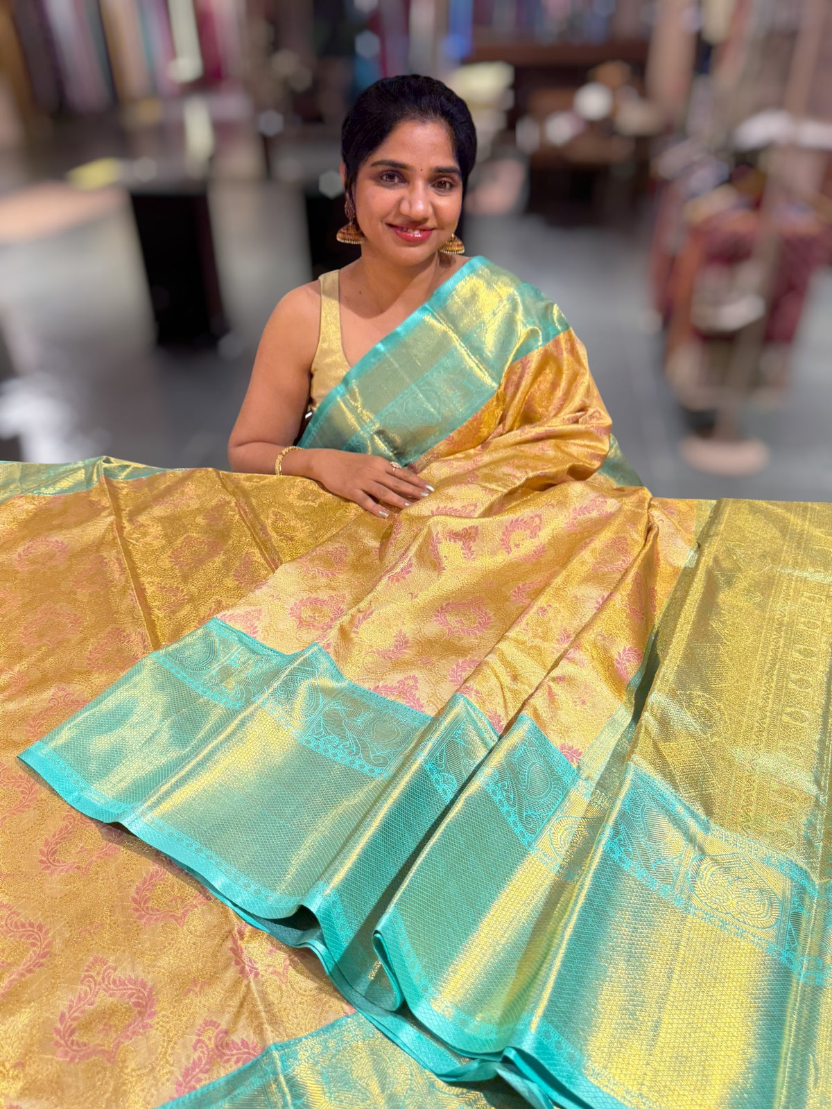 Kanjeevaram Tissue meenakari saree