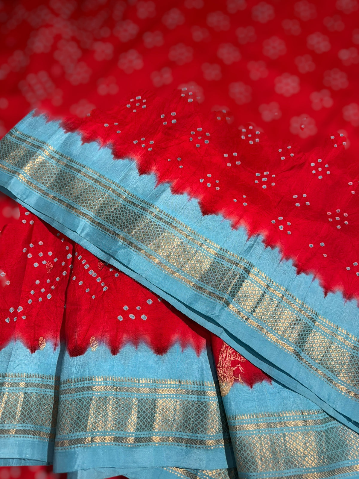 Pure handloom Bandhini paithani saree