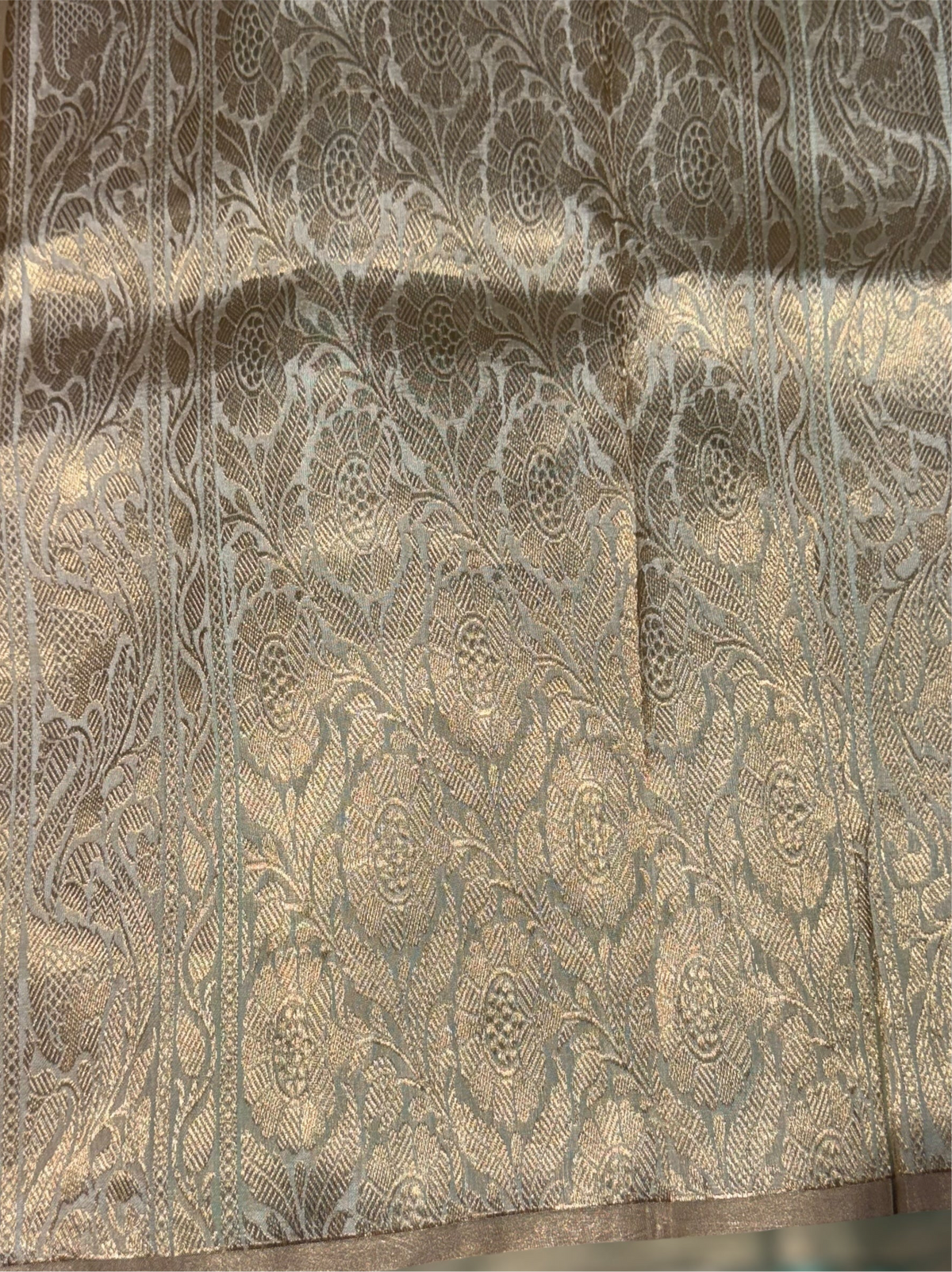 Light Beige Borderless Poona Silk Saree