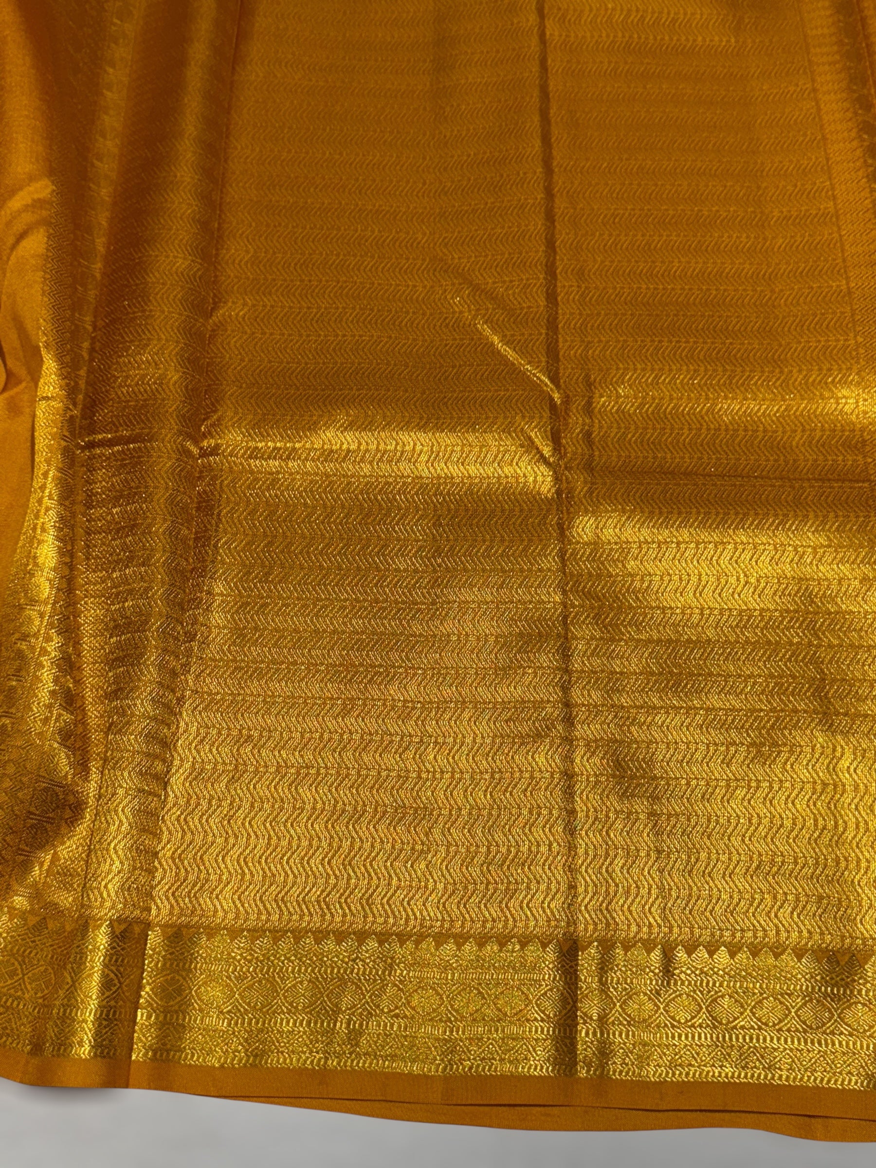 Mustard Kanchi Vintage Saree with Petite Point Embroidered Blouse