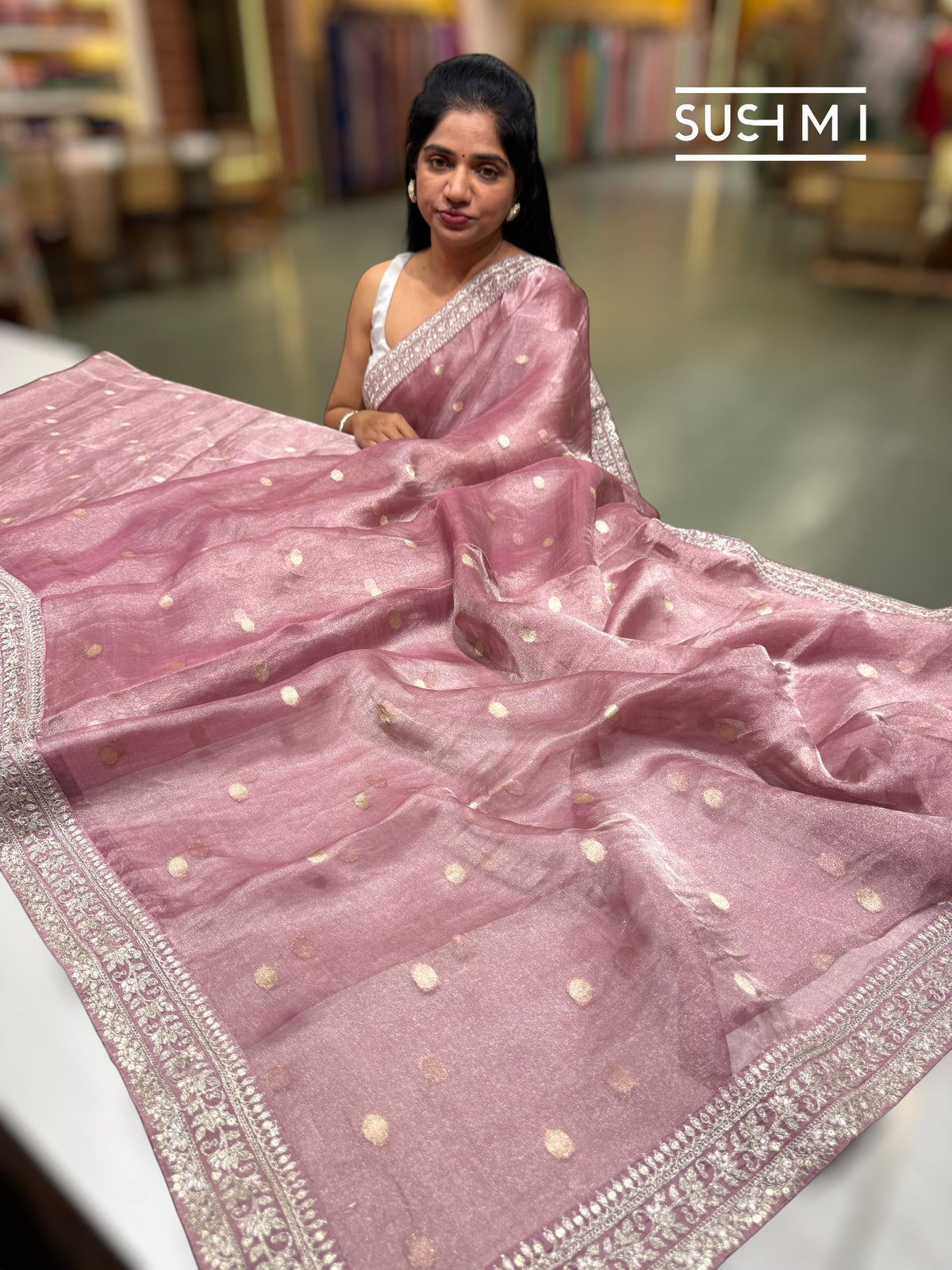 Mauve Banarasi Tissue Saree : S62F222