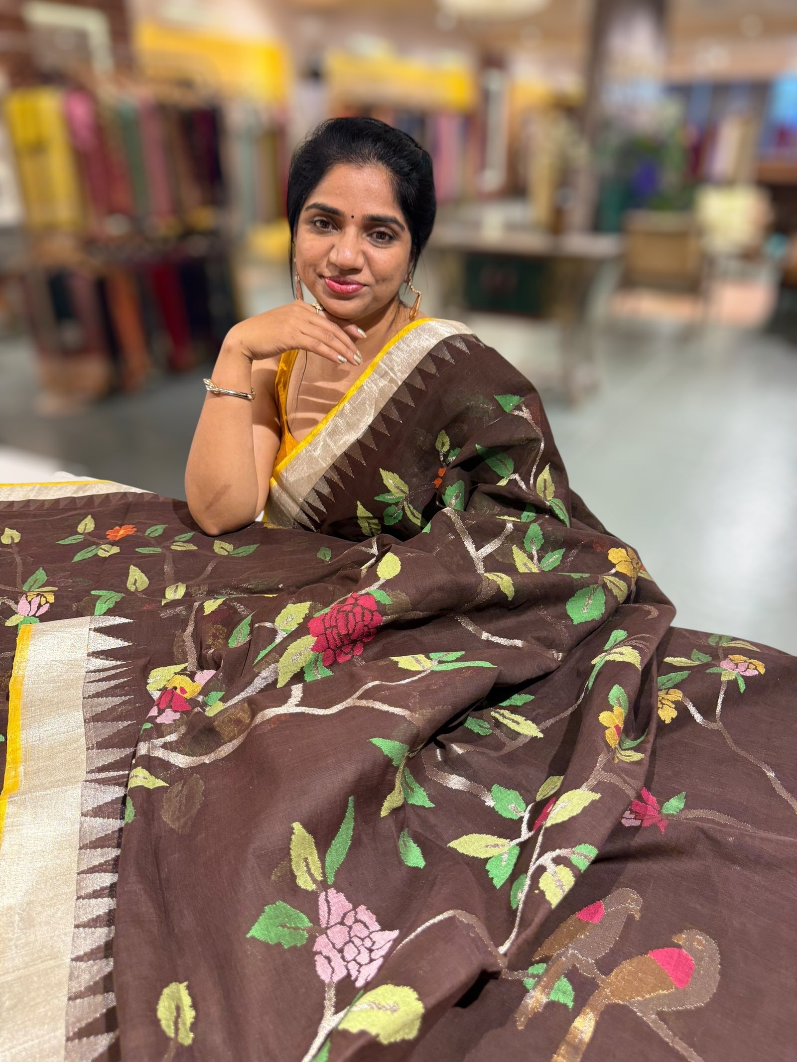 Ponduru Khadi allover Jamdani Saree