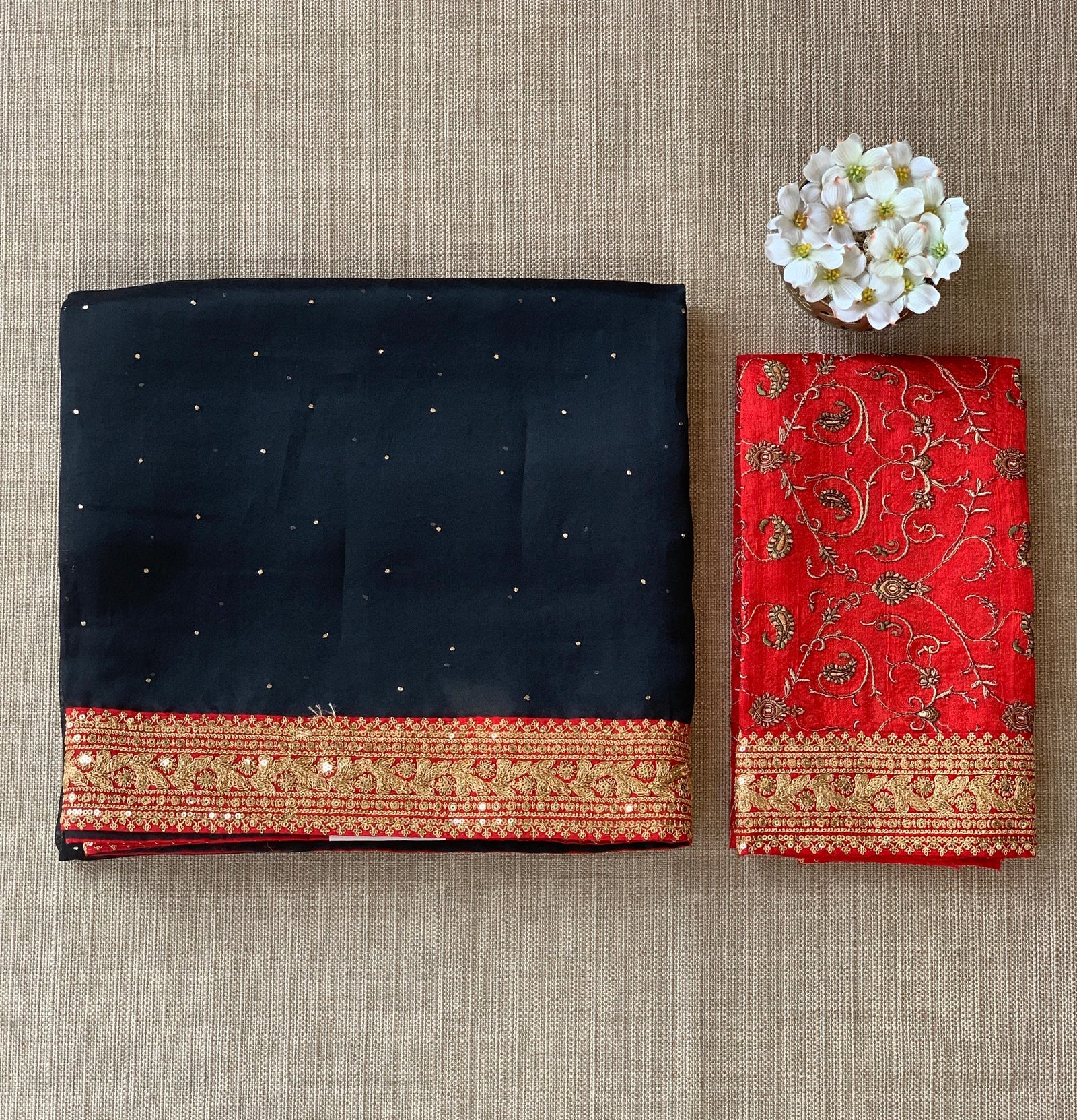 Black Organza with sabyasachi borders