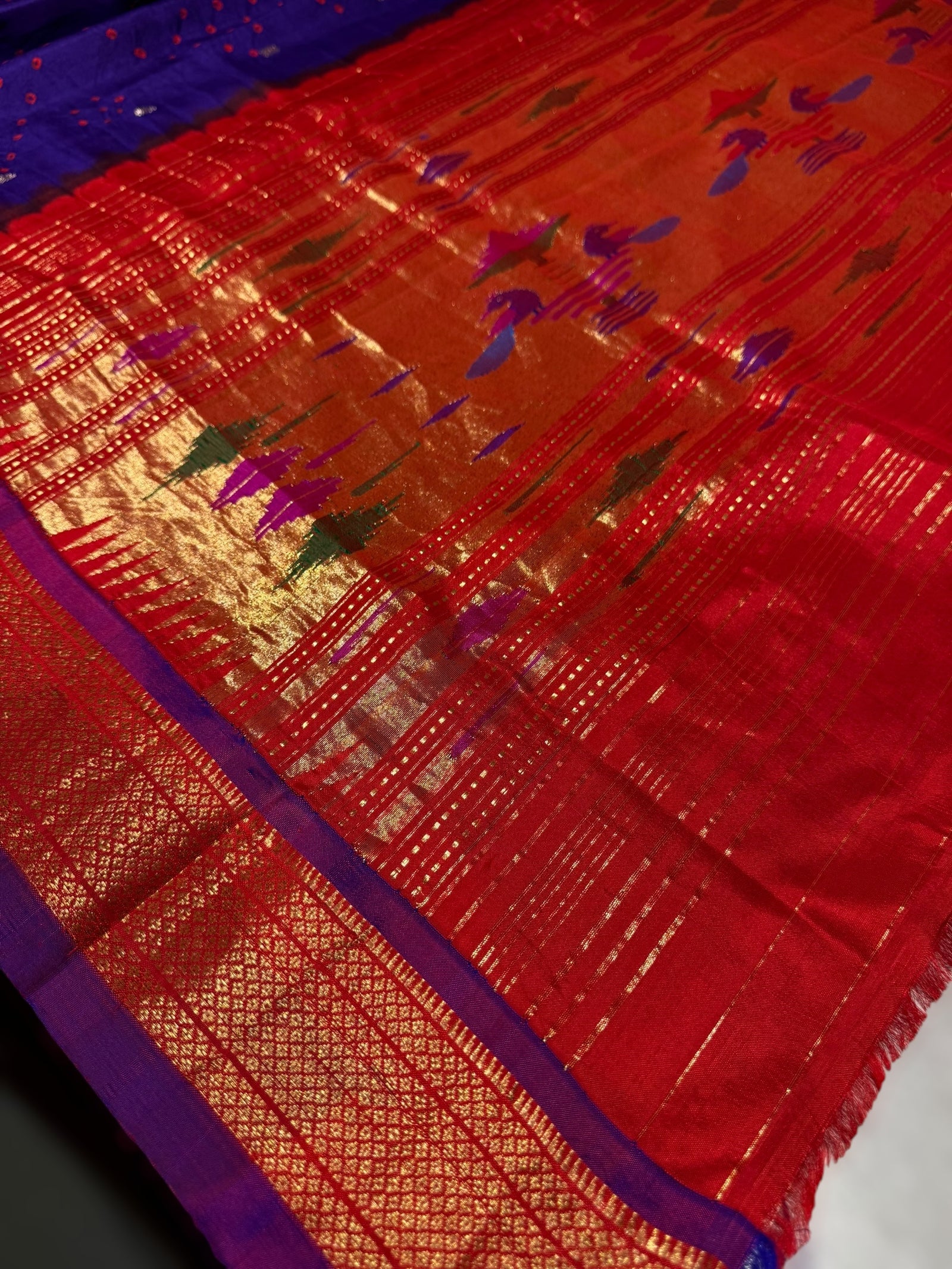 Pure handloom Bandhini paithani saree