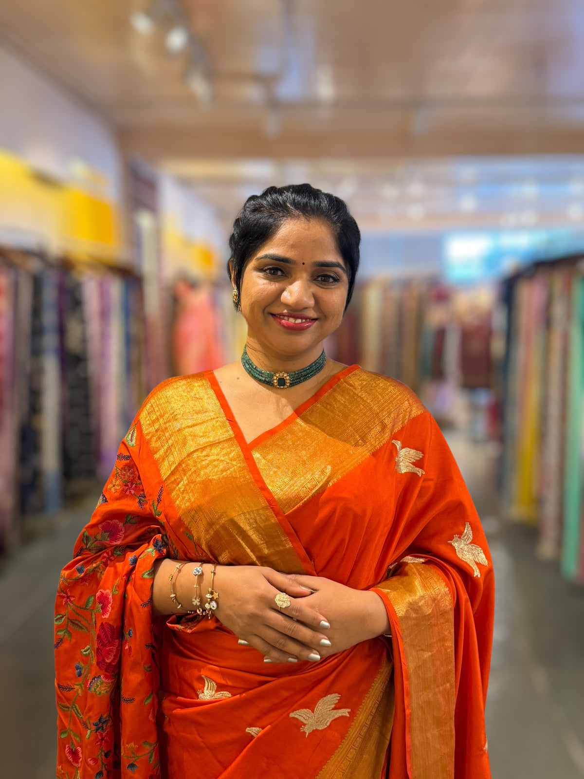 Orange Kanchi Soft Drape Saree