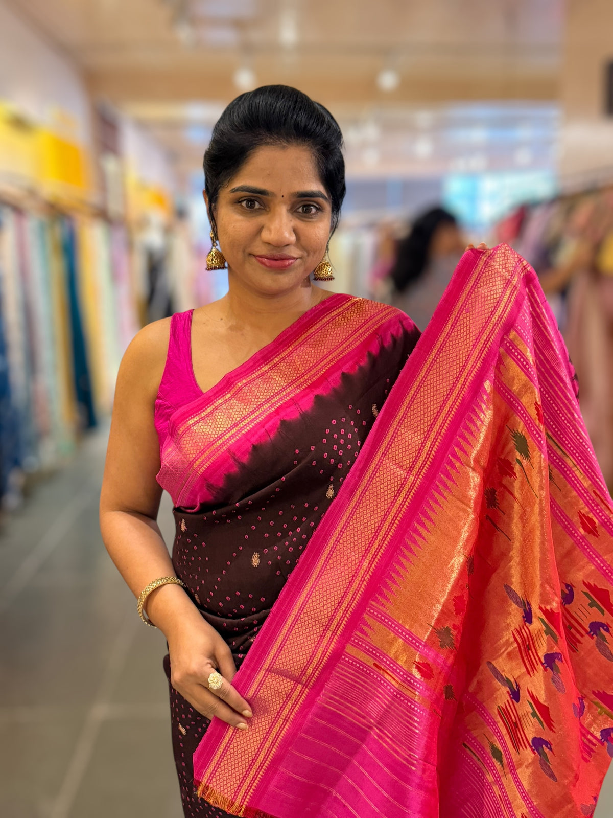 Pure handloom Bandhini paithani saree