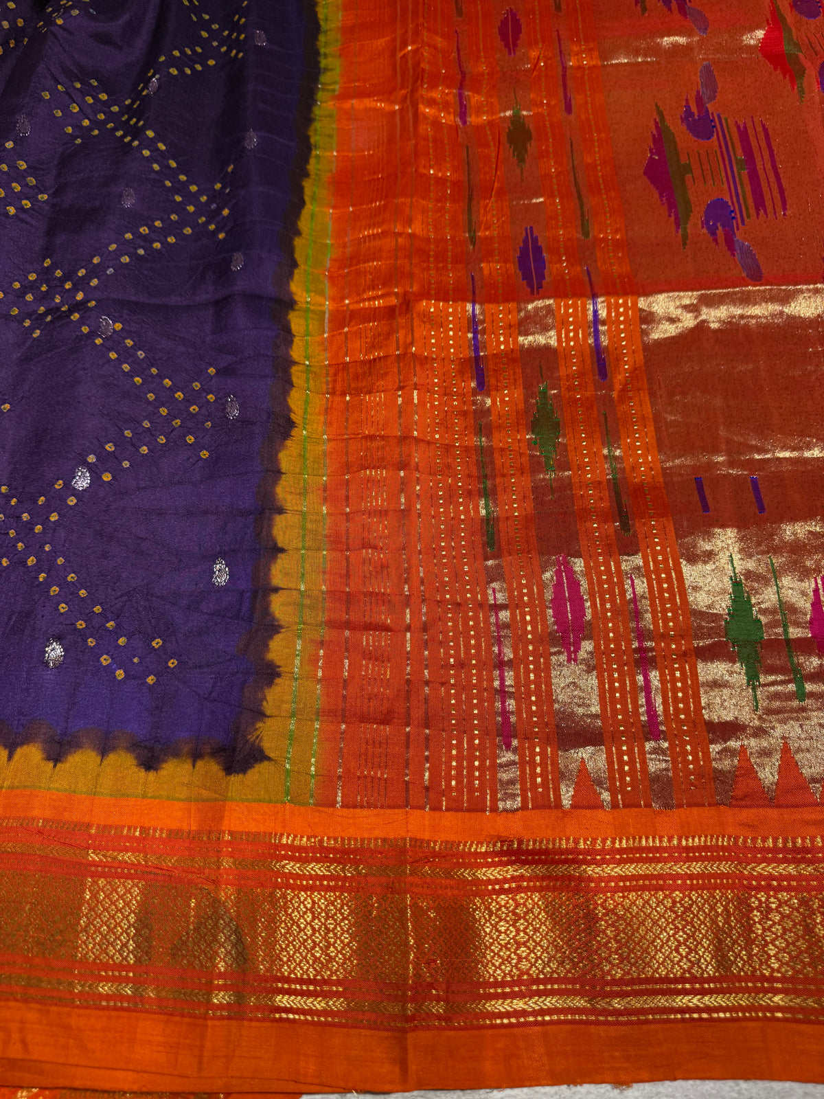 Pure handloom Bandhini paithani saree