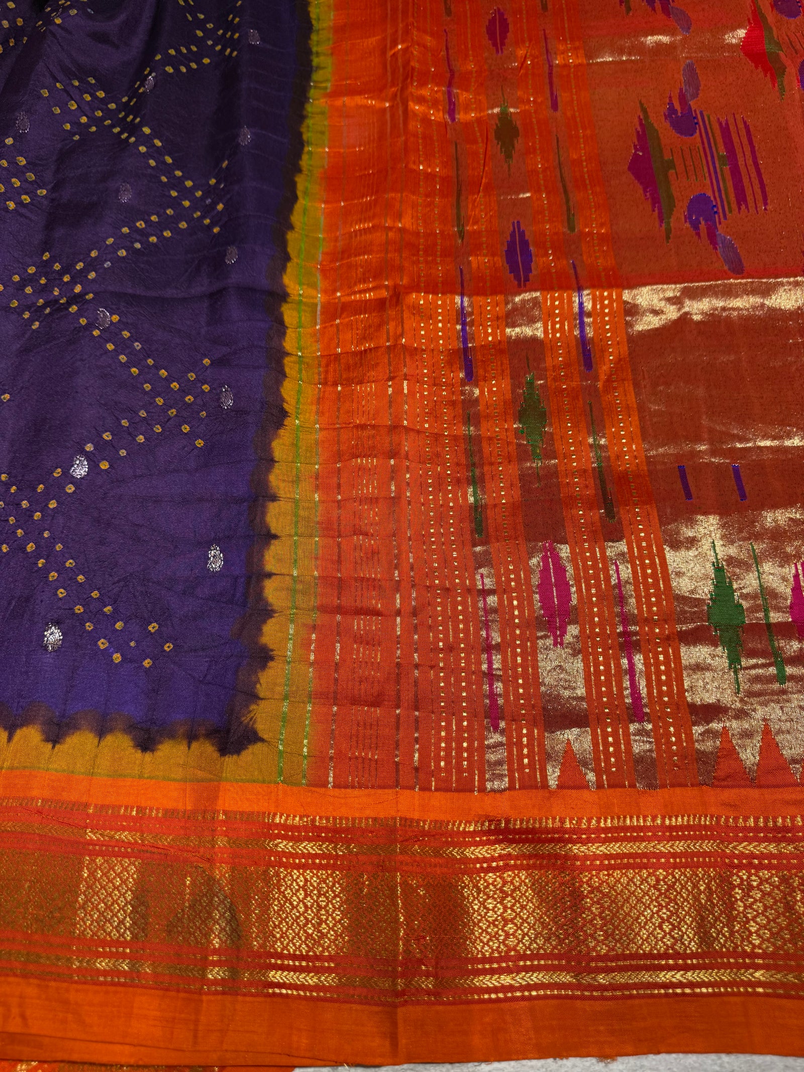 Pure handloom Bandhini paithani saree