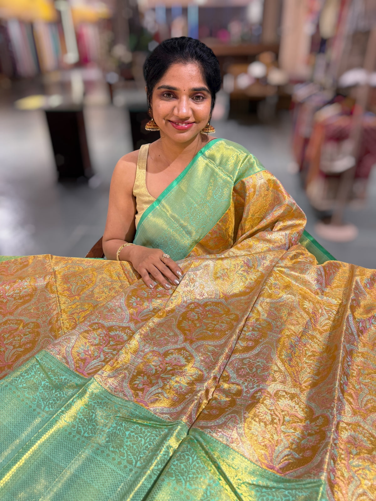 Kanjeevaram Tissue meenakari saree