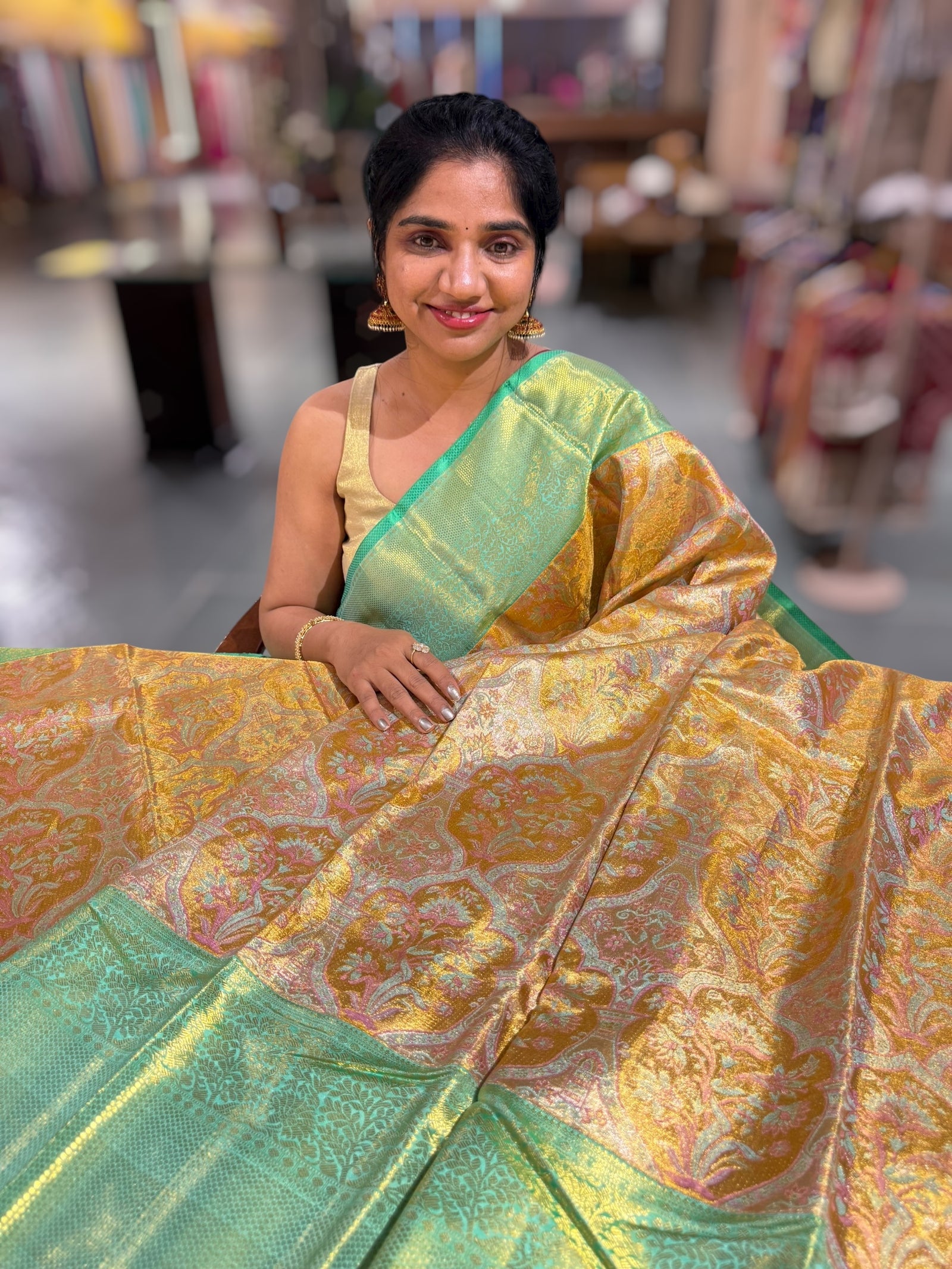 Kanjeevaram Tissue meenakari saree