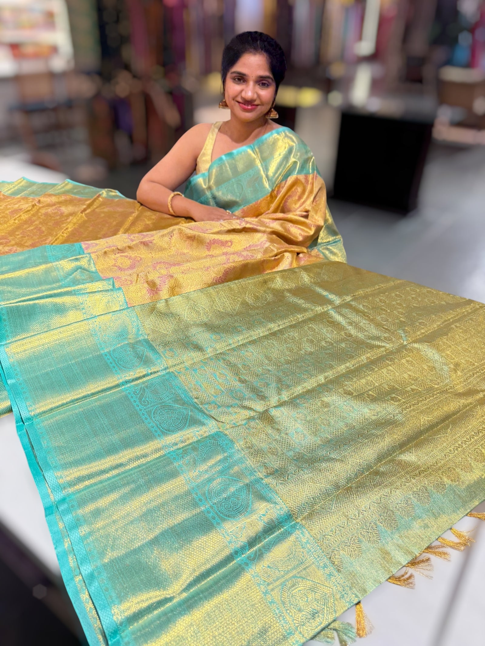 Kanjeevaram Tissue meenakari saree