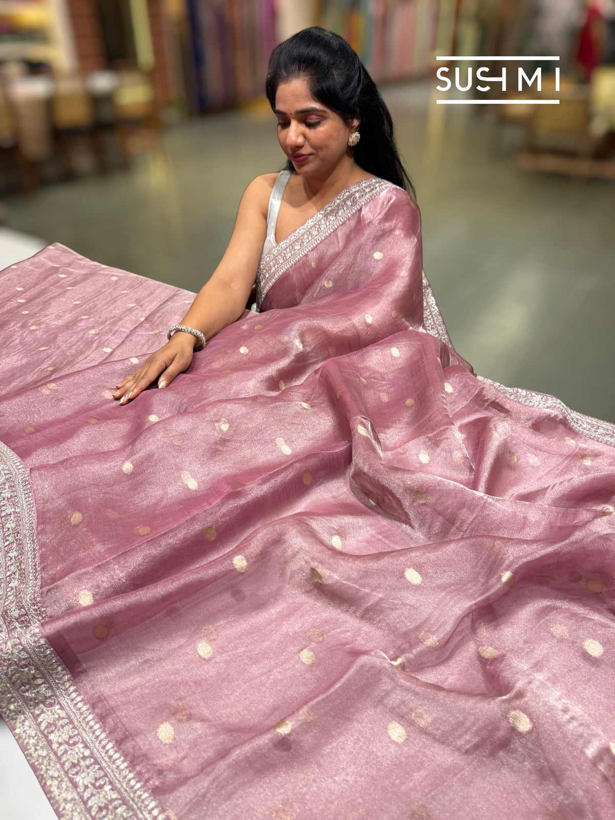 Mauve Banarasi Tissue Saree : S62F222