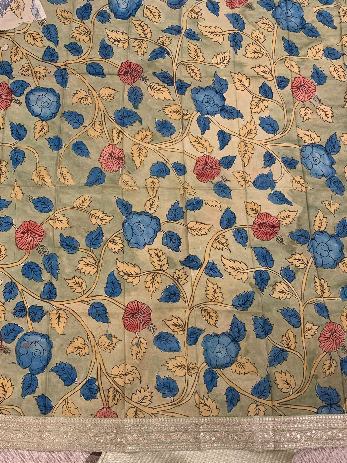 Mint Green Banarasi brocade with sabyasachi borders and pen kalamkari Blouses