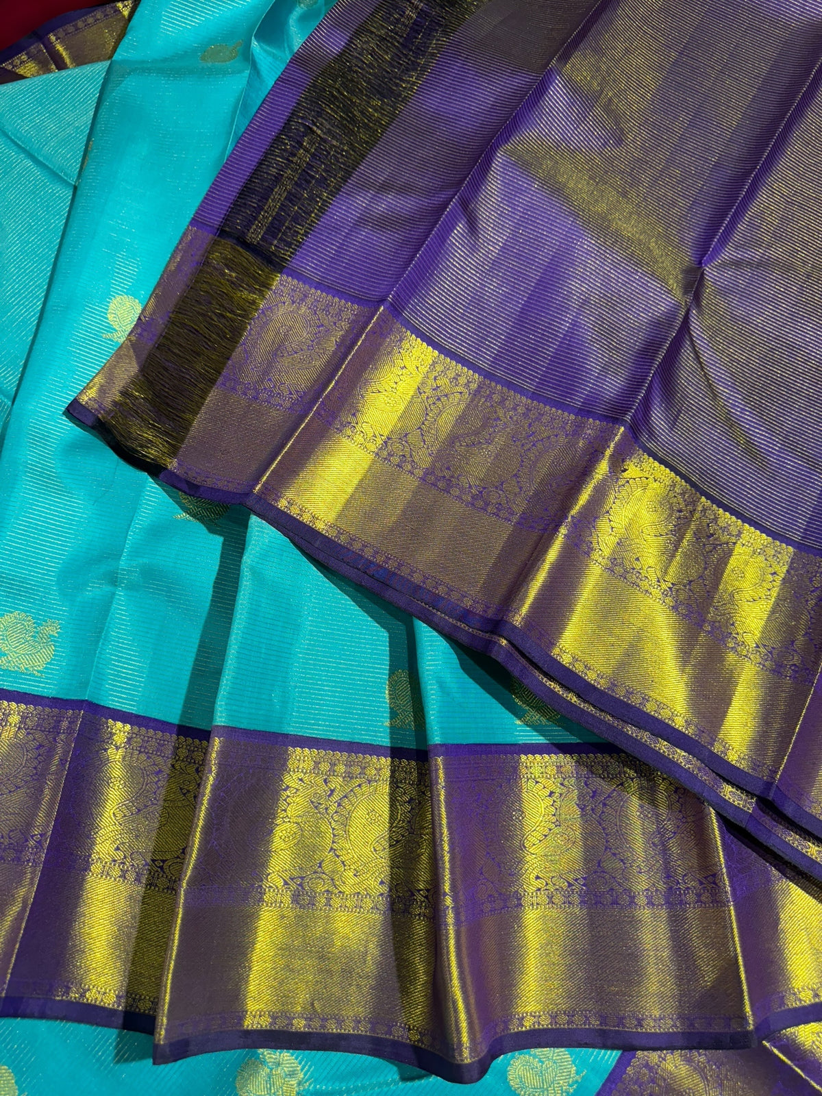 Blue & Purple Combo Combo Kanchi Vintage Checks Saree