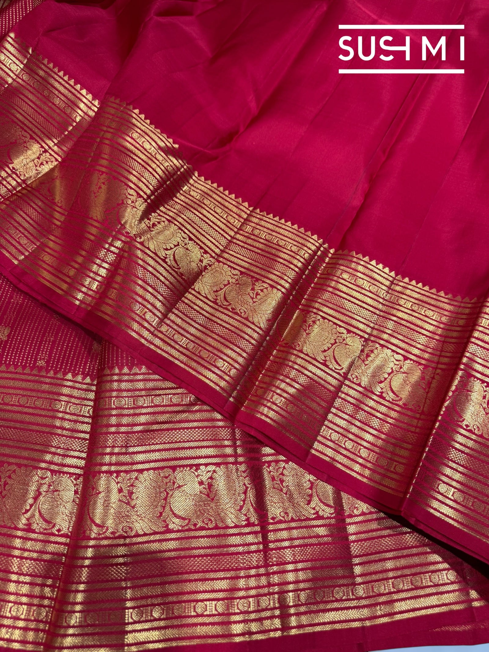 Red Stripes monotone look Vintage Kanjeevaram : S62F124