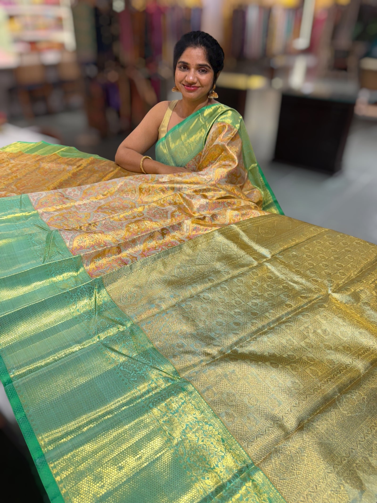 Kanjeevaram Tissue meenakari saree