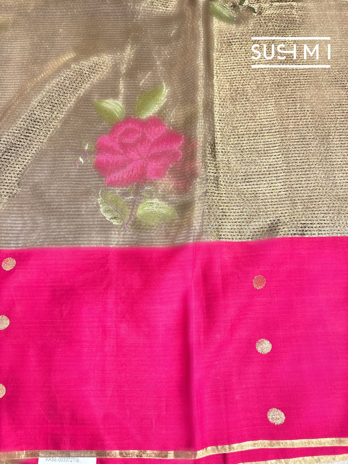 Kora tissue Saree with petite Point embroidery : S62106