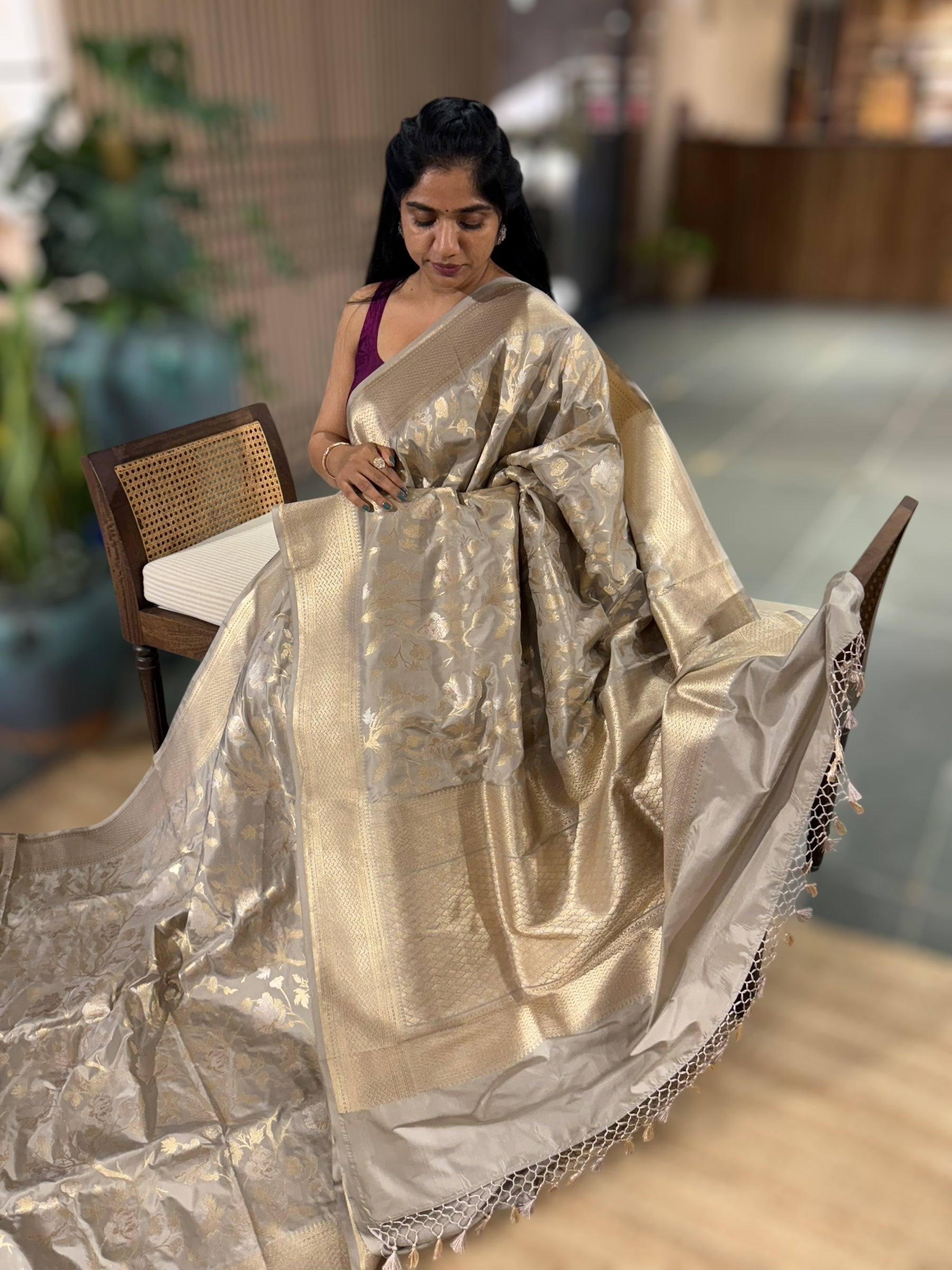 EarthyTone Banarasi Ektara Silk Saree