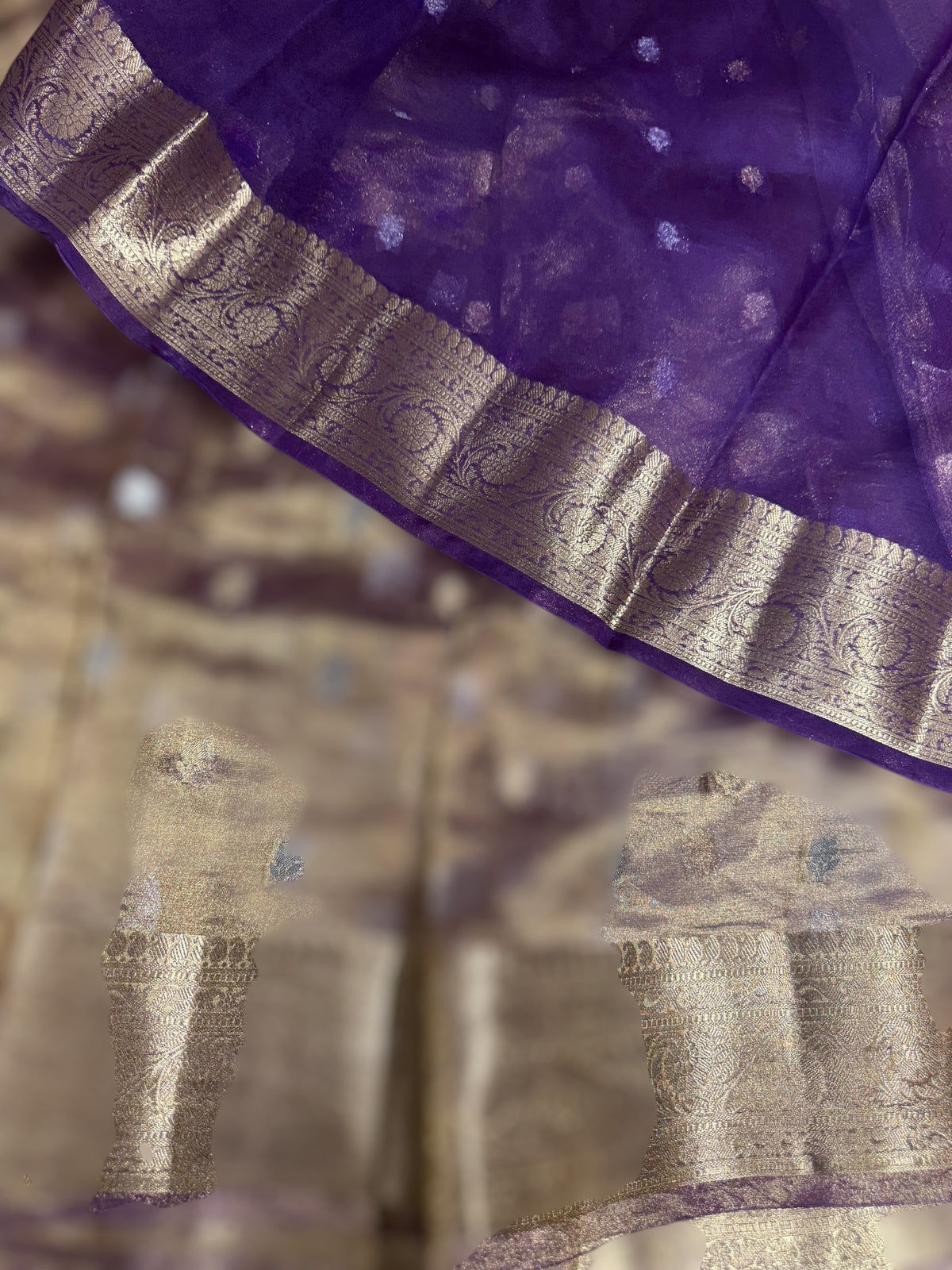 Purple Banarasi Gold Tissue Saree
