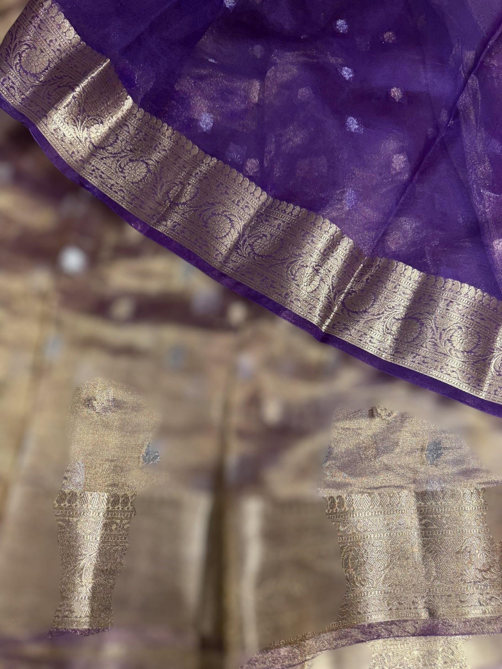 Purple Banarasi Gold Tissue Saree