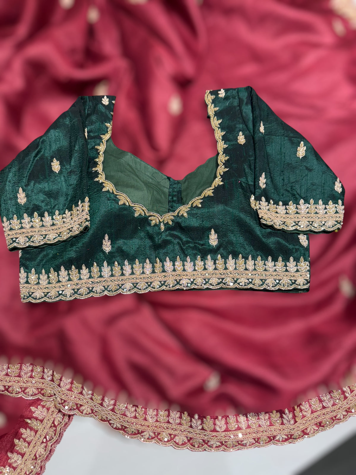 Maroon Pure Tussar Handwork Saree