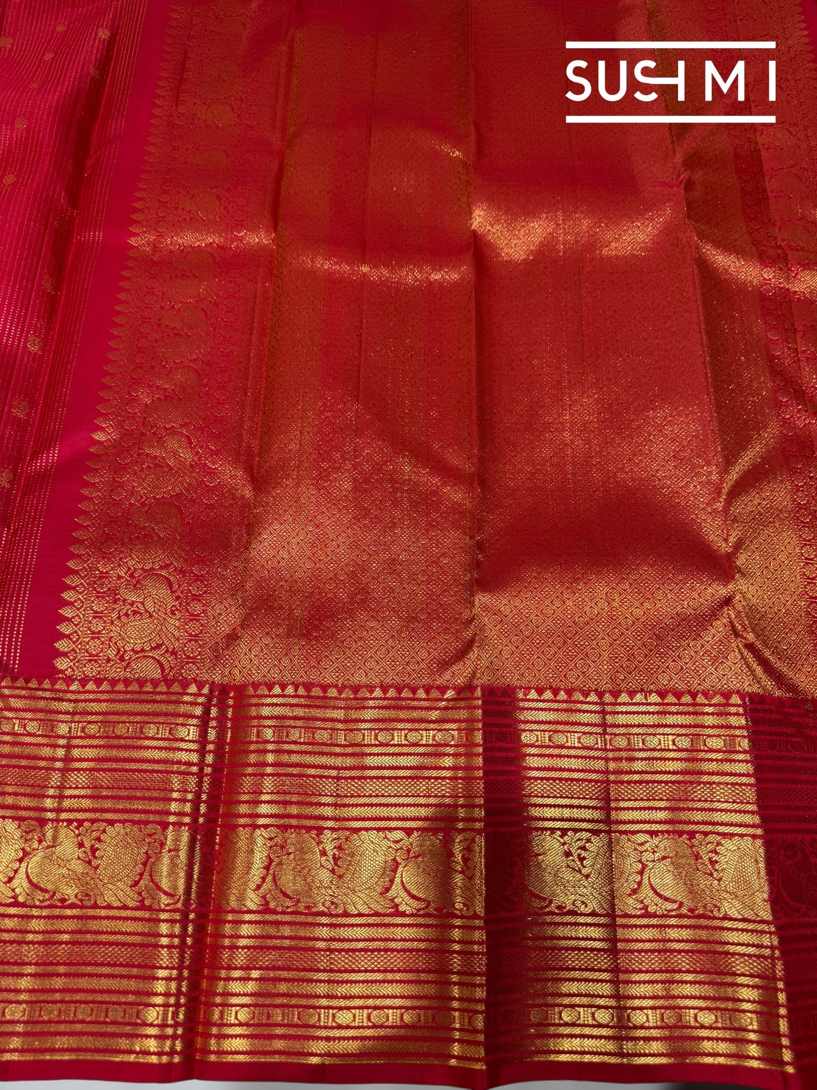 Red Stripes monotone look Vintage Kanjeevaram : S62F124