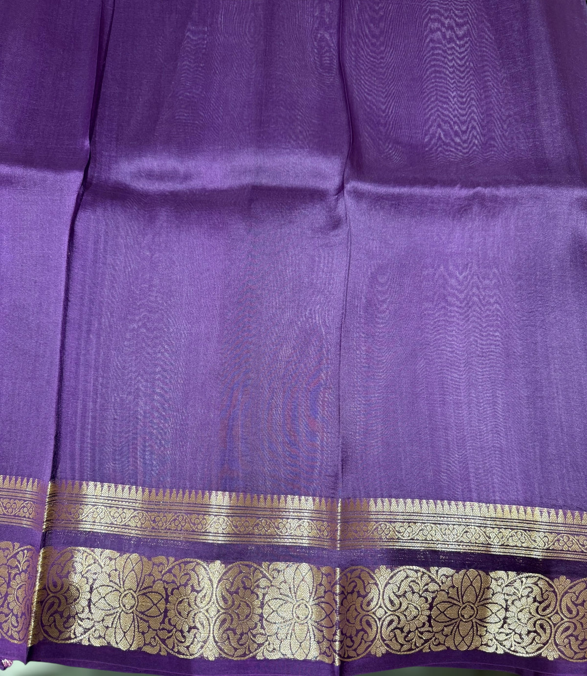 Violet monotone look Kora Banarasi Saree