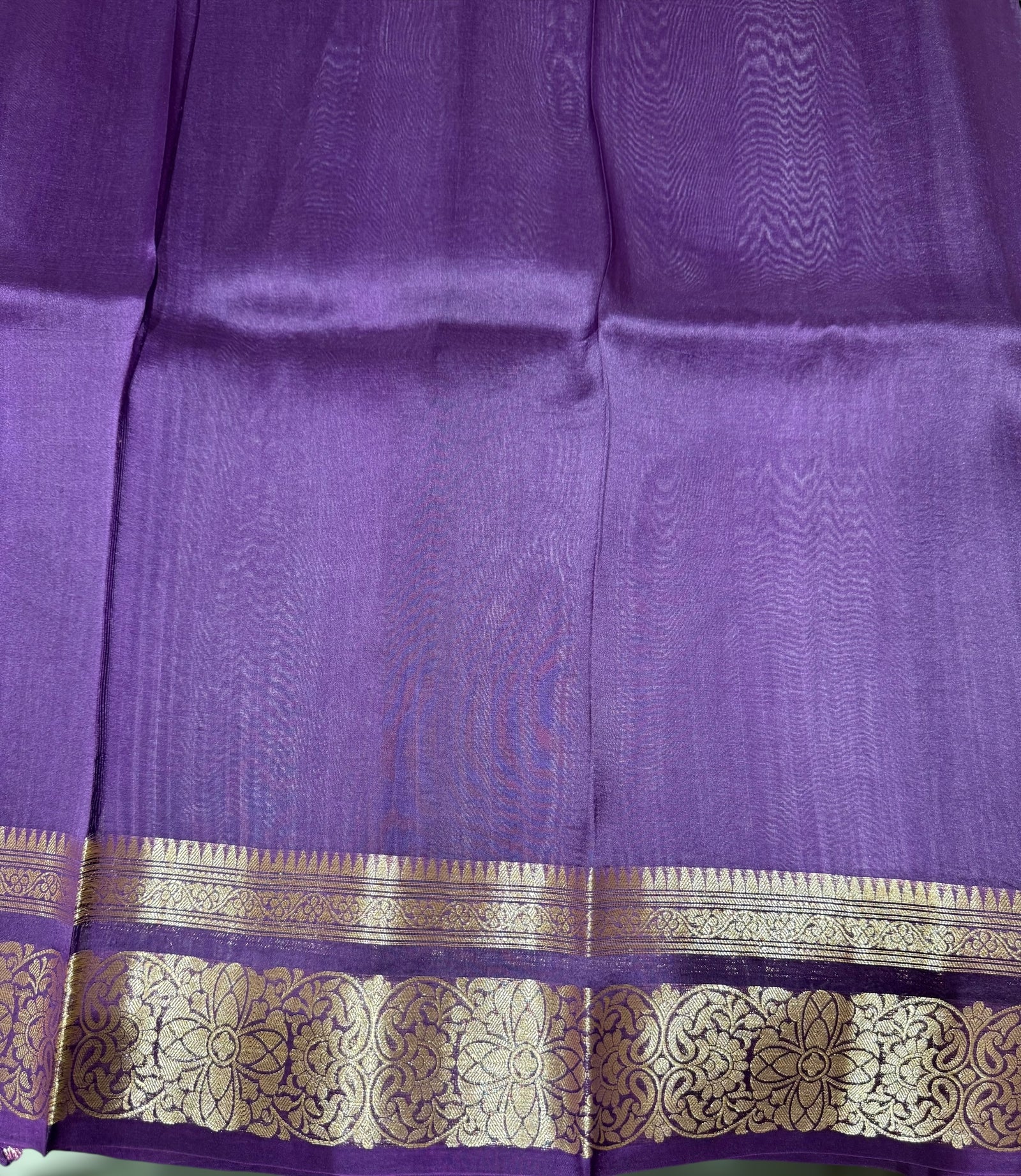 Violet monotone look Kora Banarasi Saree