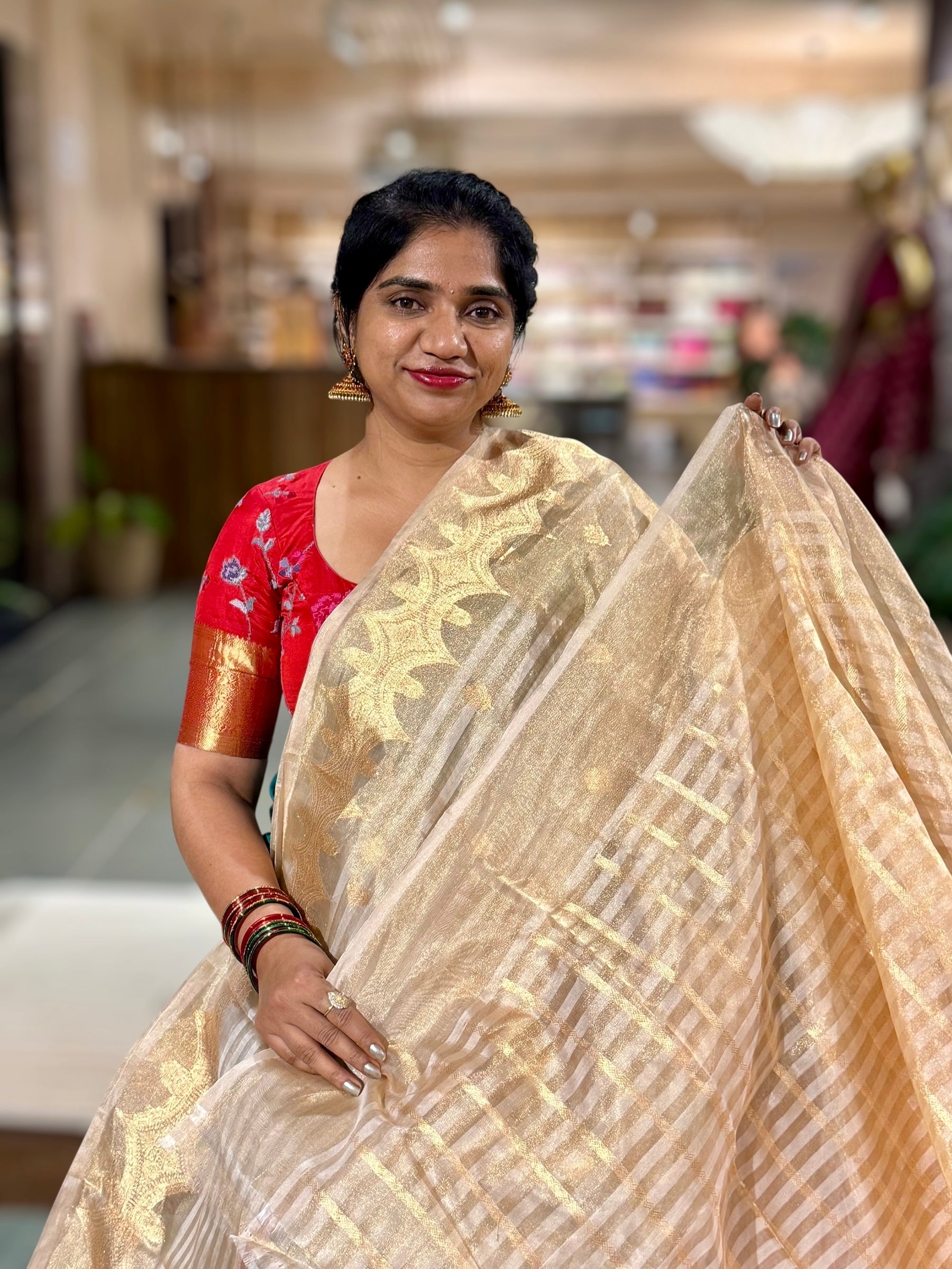 Golden Banarasi Tissue Silk Saree
