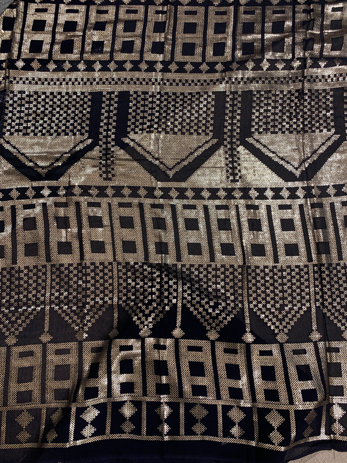 Navy pure Satin Saree with designer sequence border and blouse