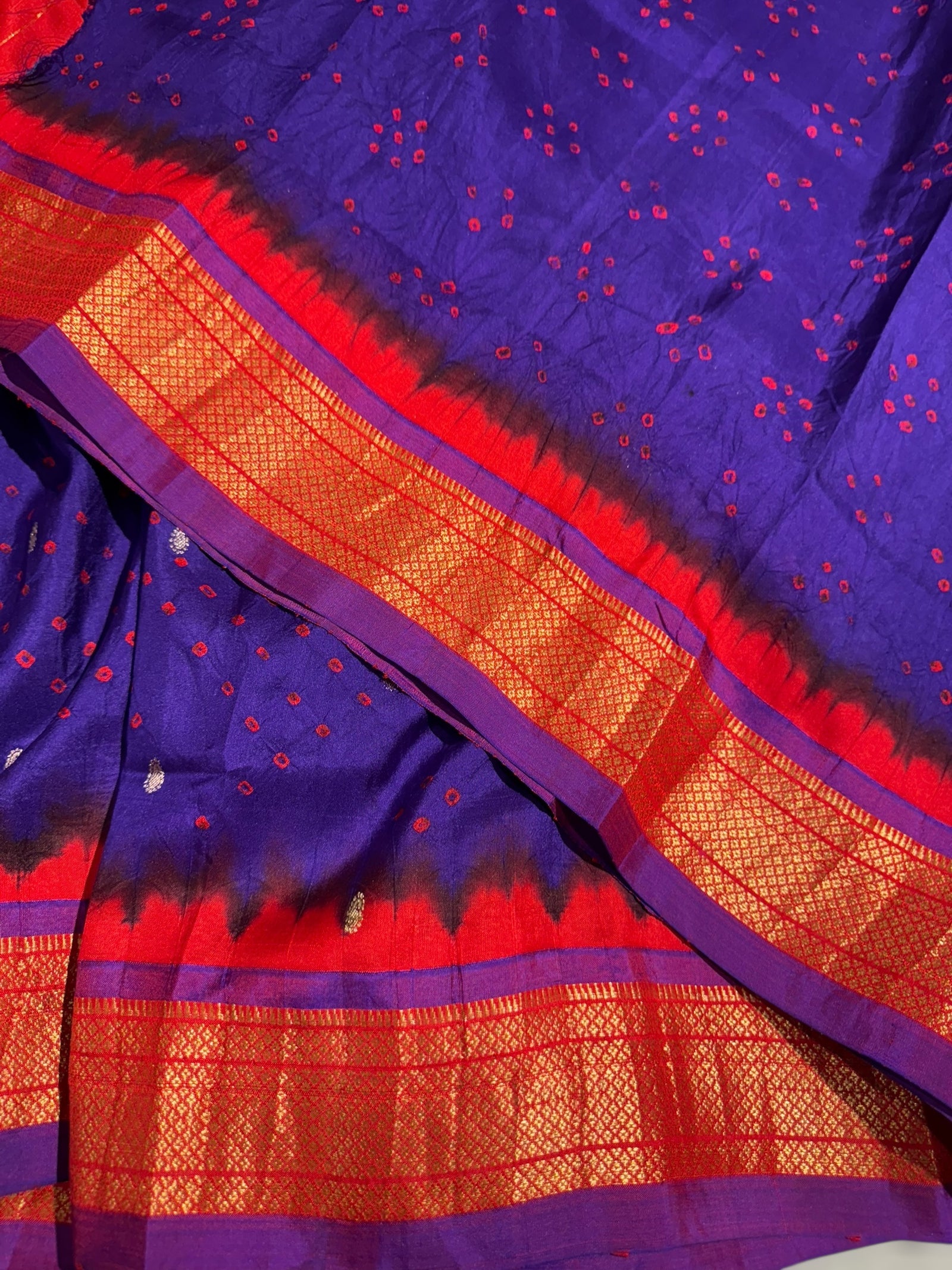 Pure handloom Bandhini paithani saree