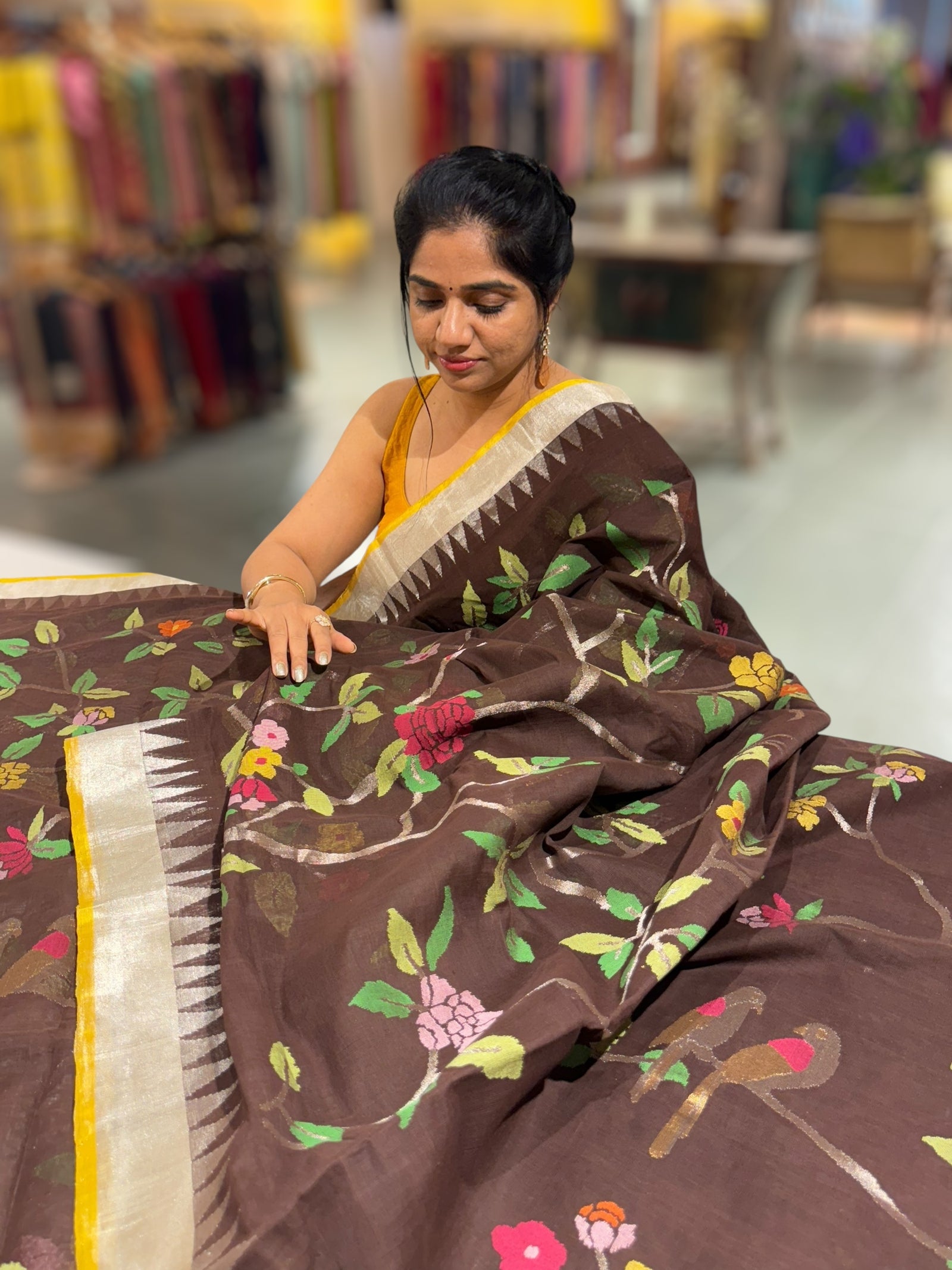 Ponduru Khadi allover Jamdani Saree
