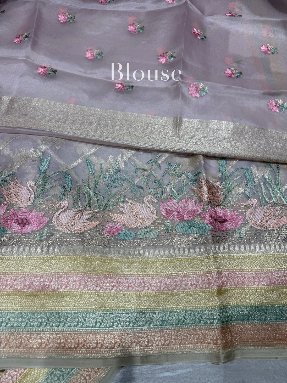 Lilac Designer Kora Banarasi Saree: D62F229