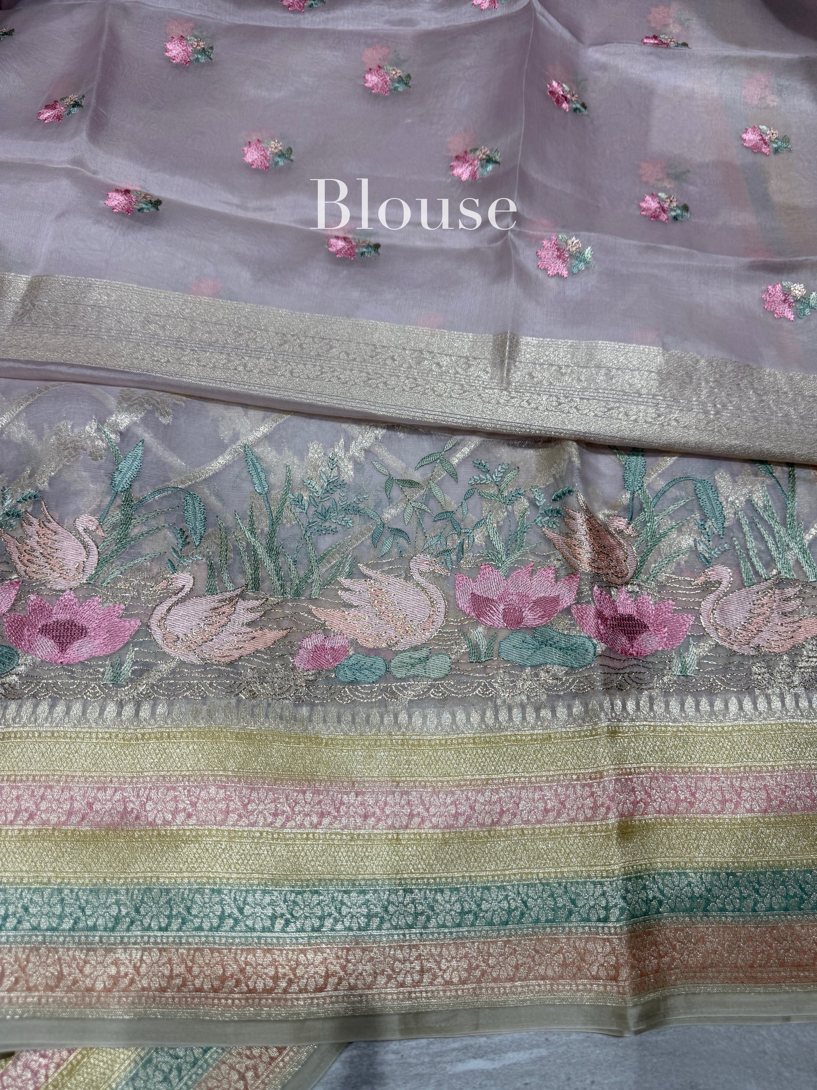 Lilac Designer Kora Banarasi Saree: D62F229