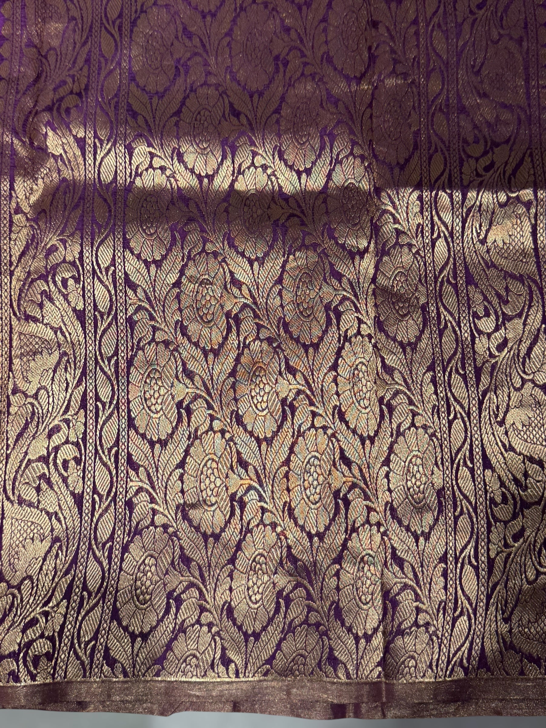 Purple Borderless Raw Mango Silk Saree