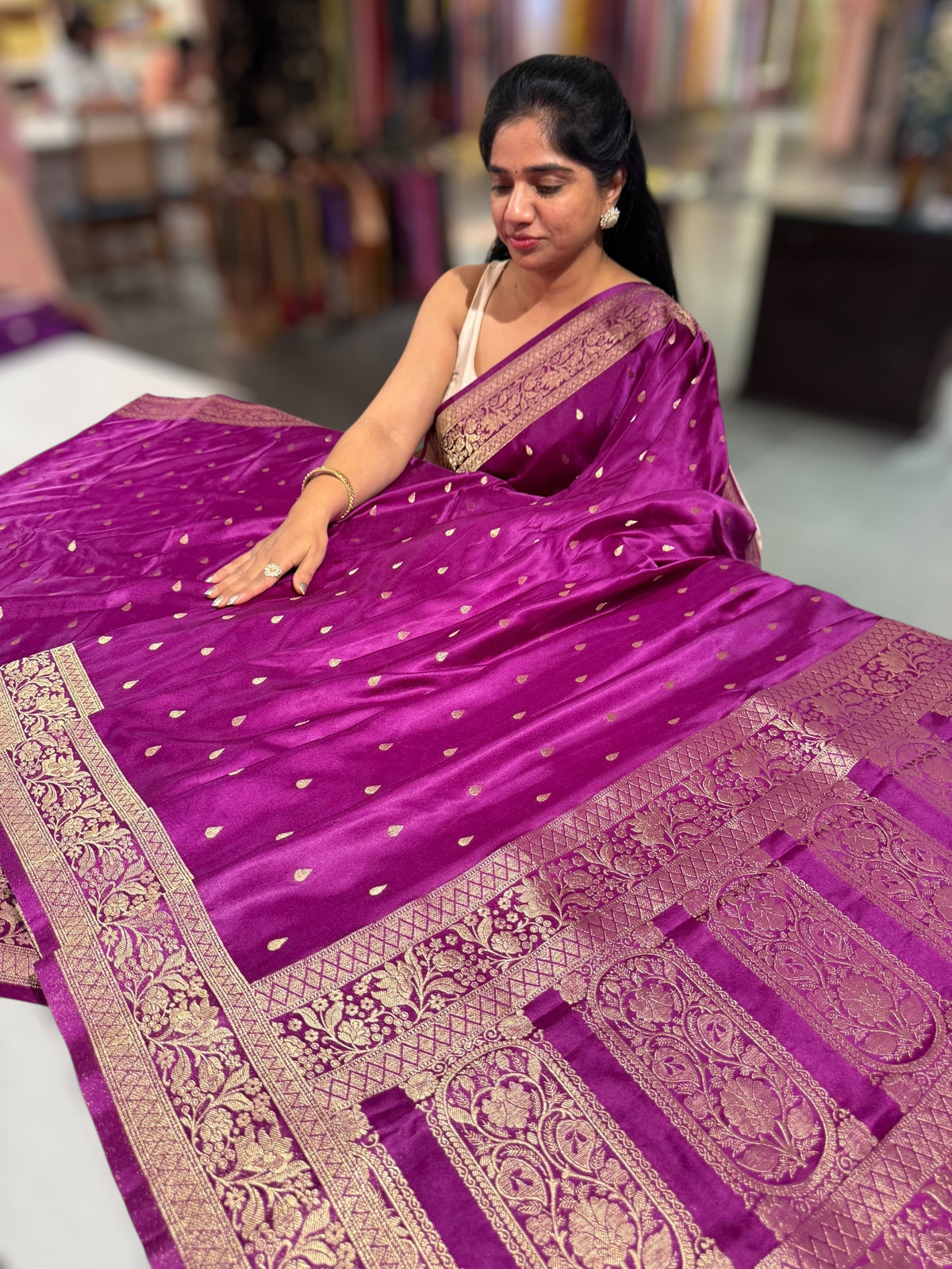 Majenta Mashru Silk Saree