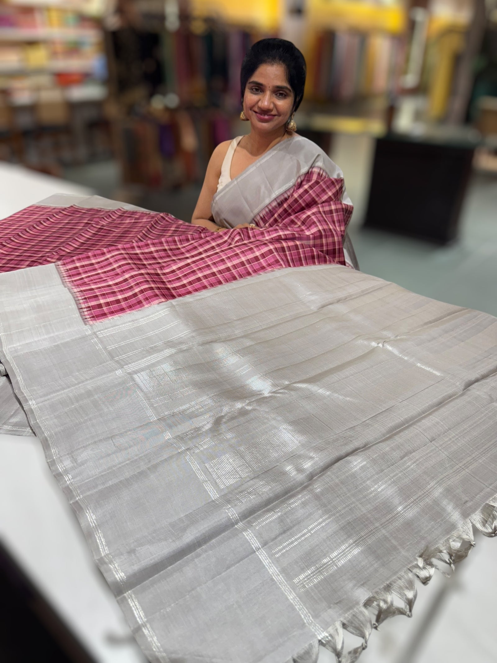 Burberry Style Vintage Checks kanjeevaram