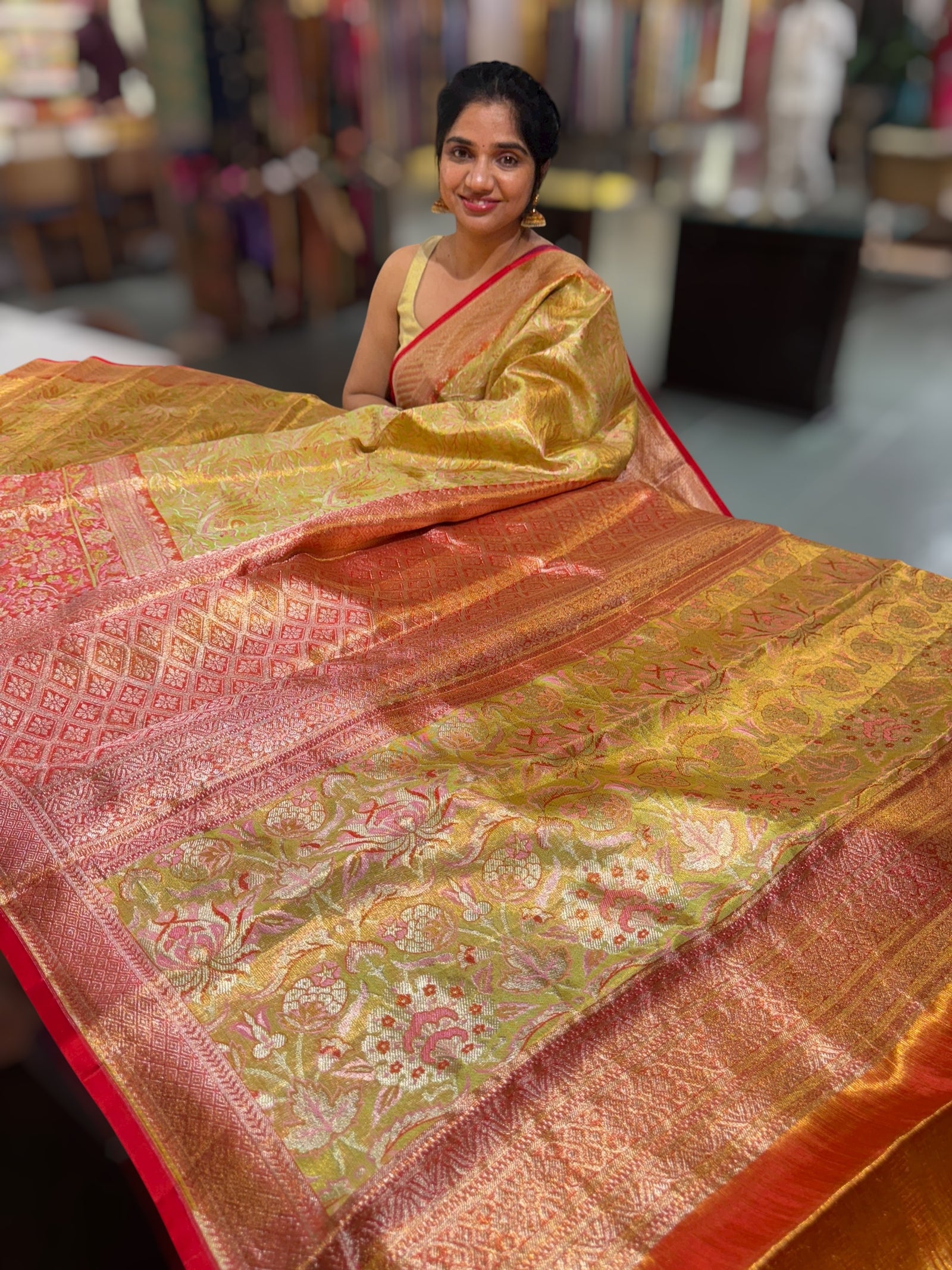 Kanjeevaram Tissue meenakari saree