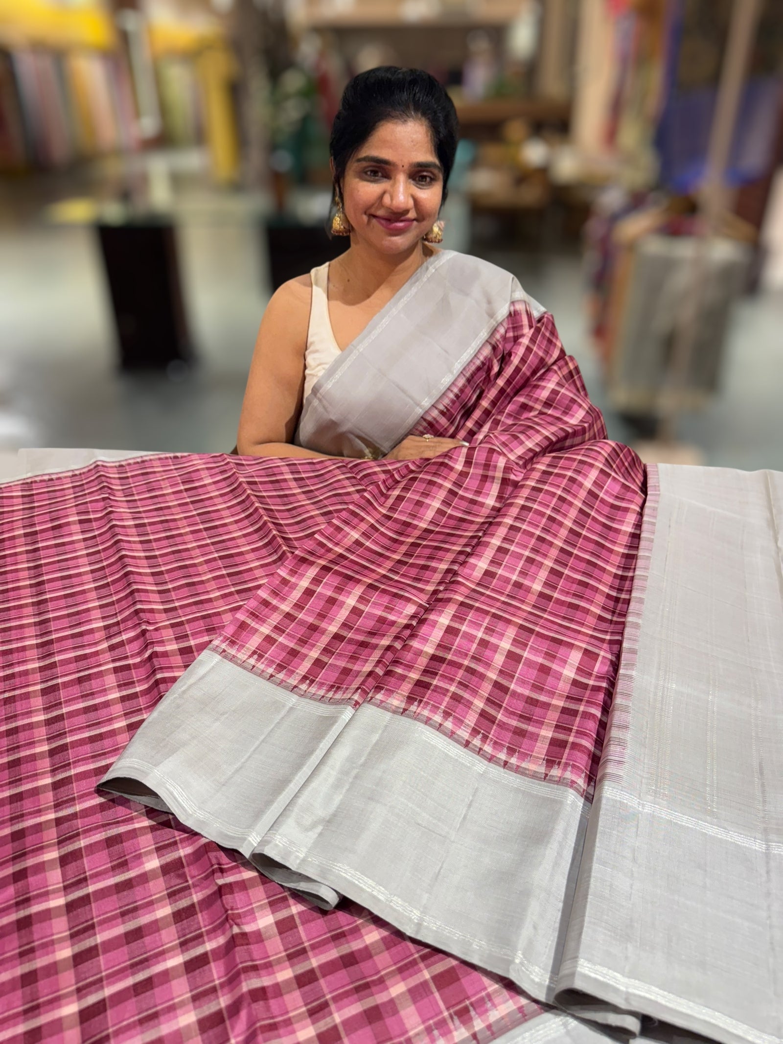 Burberry Style Vintage Checks kanjeevaram