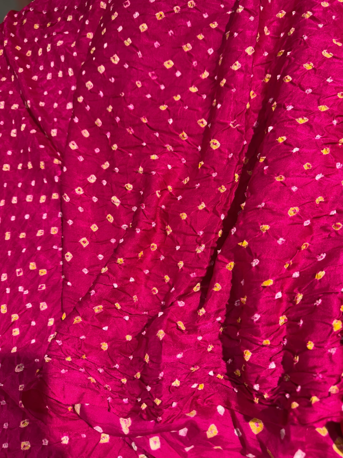 Pink Pure gajji silk saree with rainbow pallu