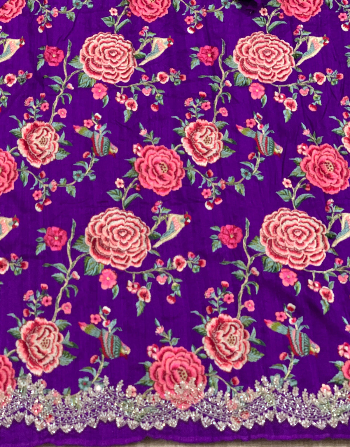 Purple Pure Organza Handwork Saree with heavy Designer Blouse