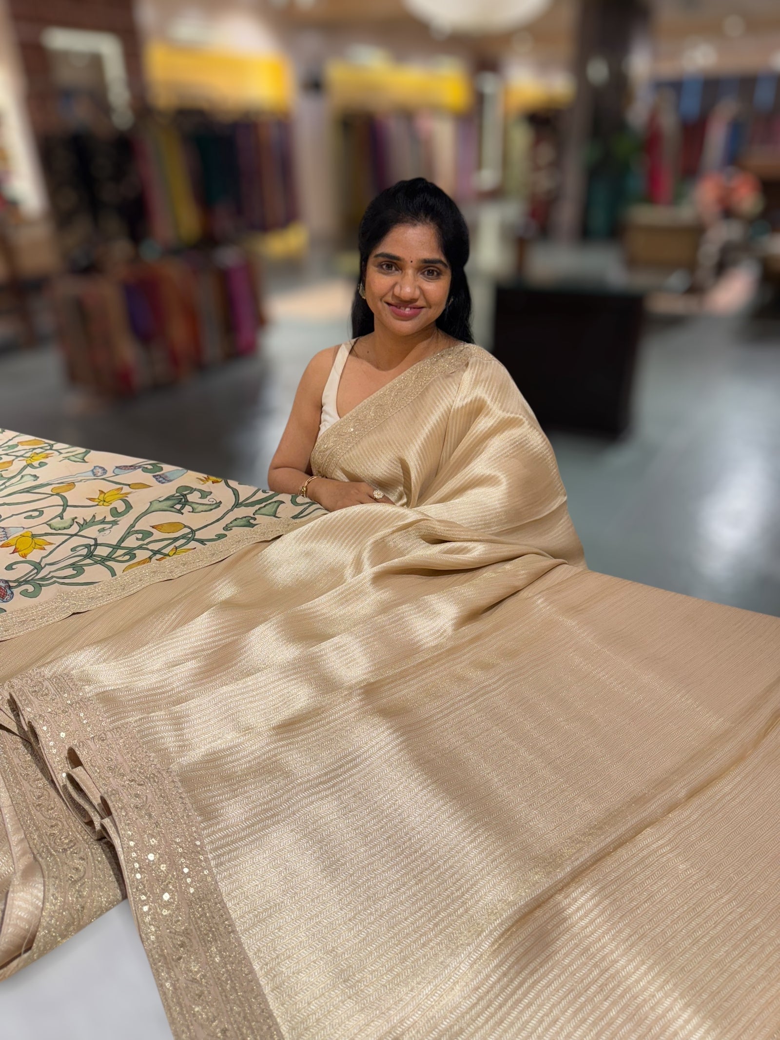 Ivory Banarasi brocade with sabyasachi borders and pen kalamkari Blouses