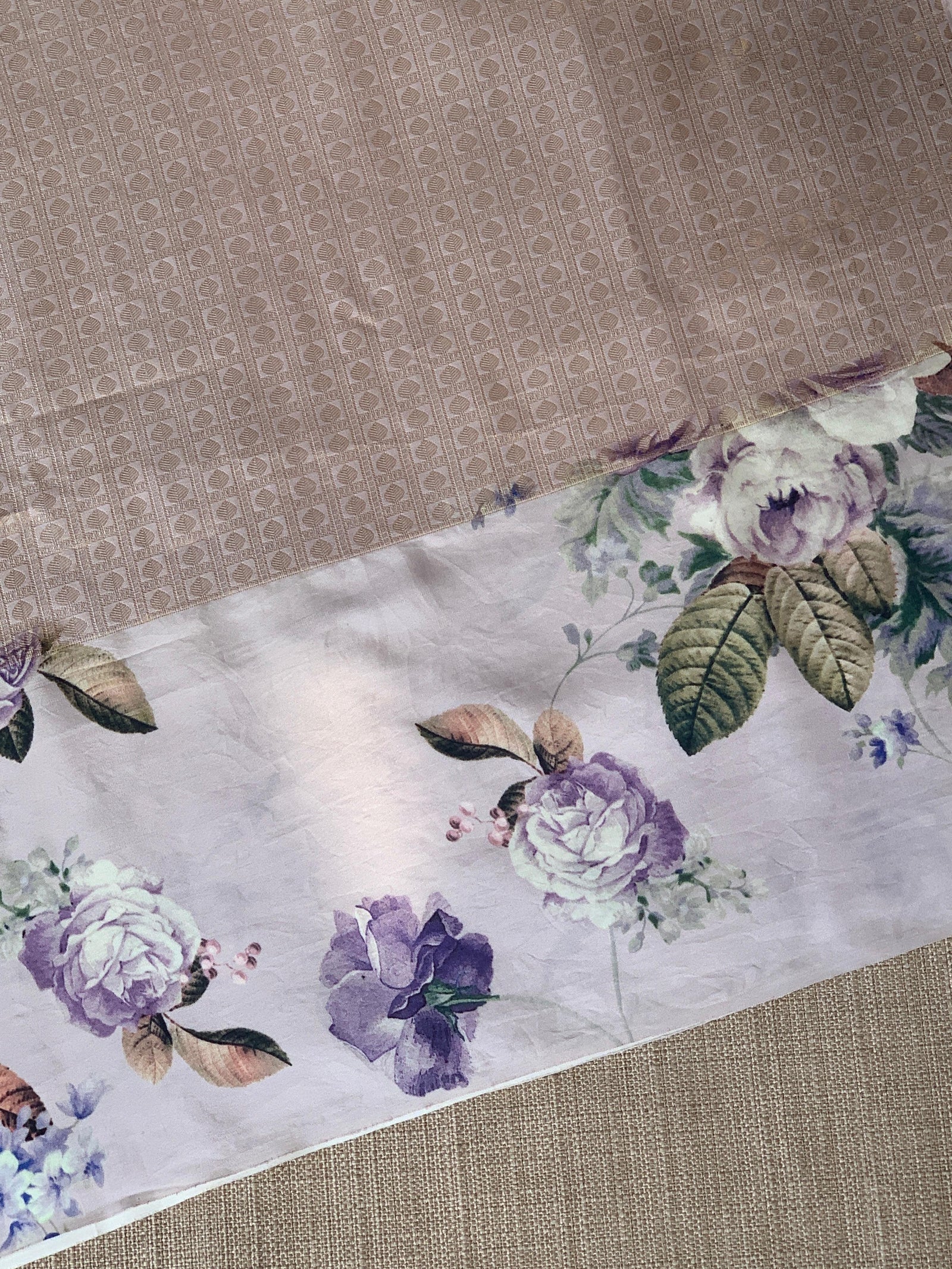 Light Lilac kanchi Brocade Saree with printed border