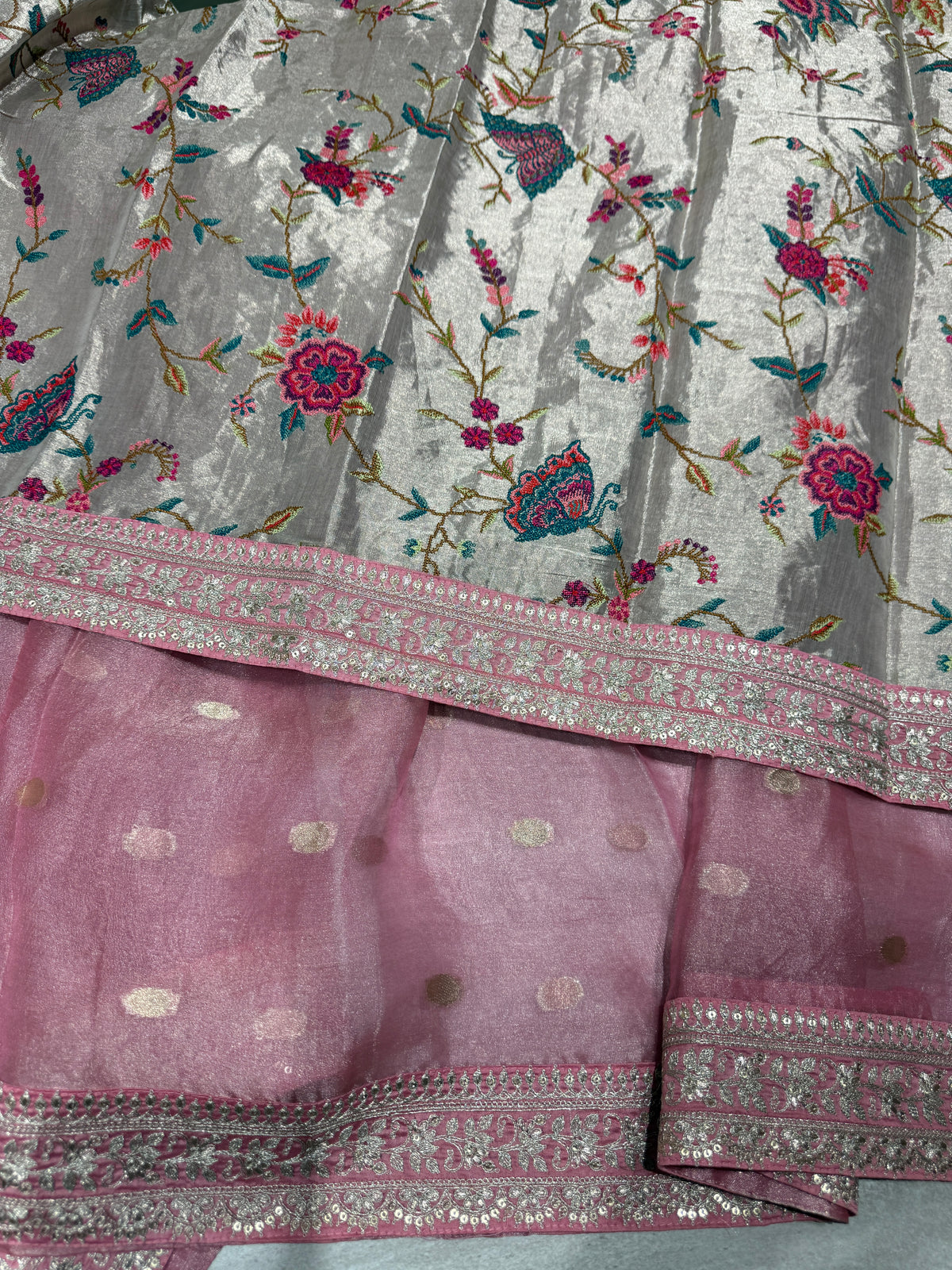 Baby Pink Banarasi Tissue Saree : S62F224